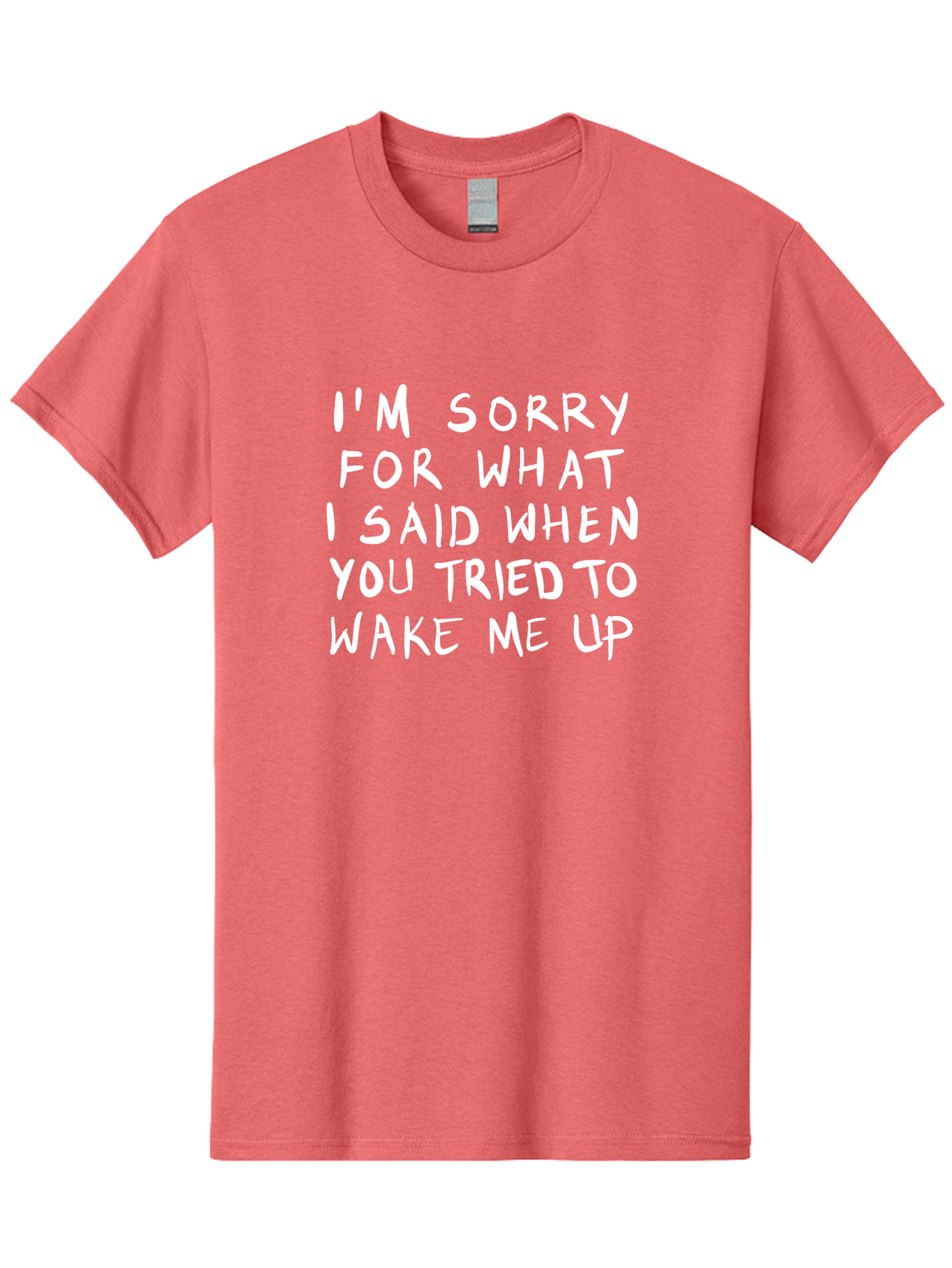 I-M-Sorry-For-What-I-Said-When-You-Tried-To-Wake-Me-Up Men'S Graphic Tee, 100% Cotton, Comfortable Casual Summer Wear, Machine Washable, Apology Message, Funny Quotes, Morning Humor, Wake Up Humor, Grumpy Morning, Sarcastic Apology, -  Aaa074