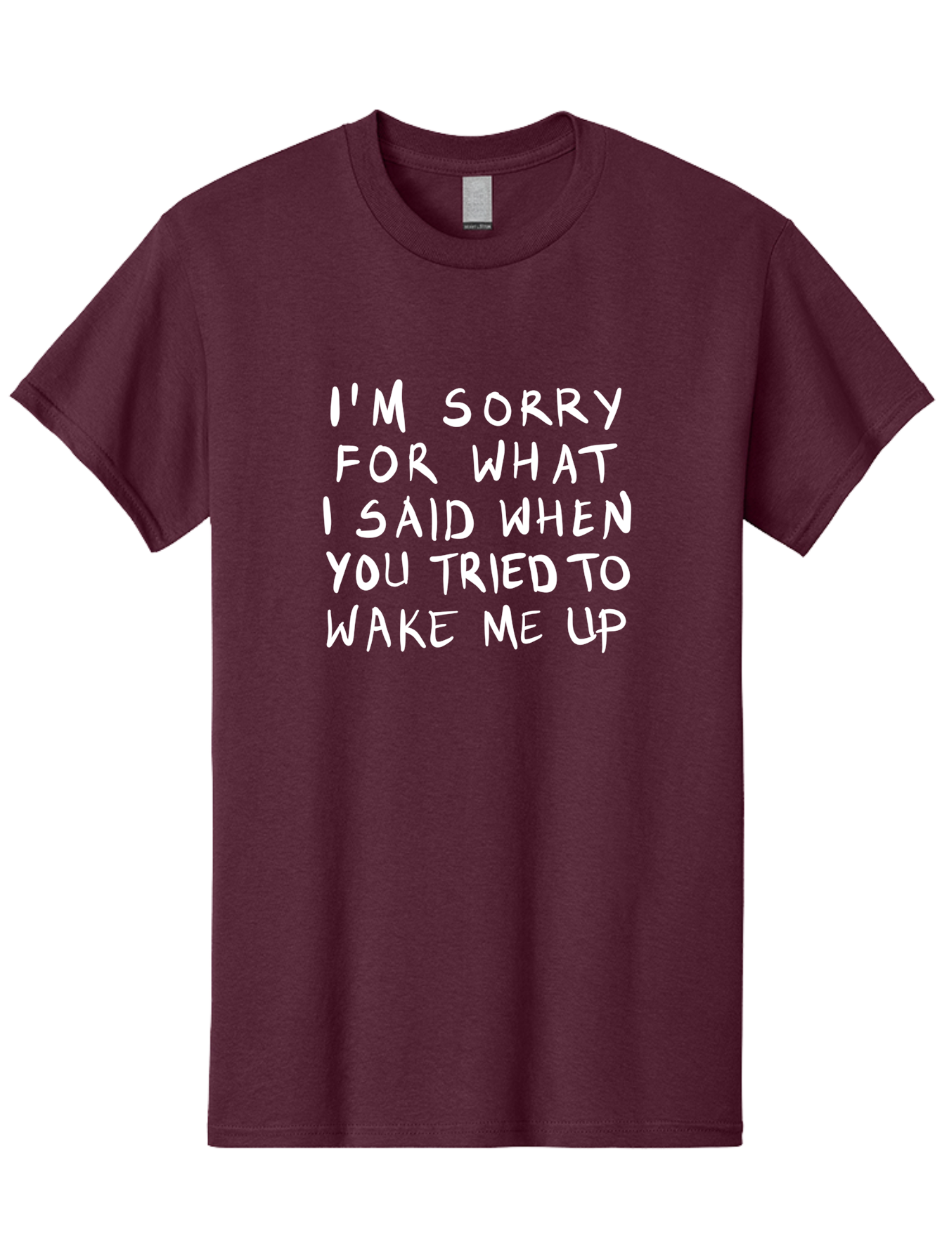 I-M-Sorry-For-What-I-Said-When-You-Tried-To-Wake-Me-Up Men'S Graphic Tee, 100% Cotton, Comfortable Casual Summer Wear, Machine Washable, Apology Message, Funny Quotes, Morning Humor, Wake Up Humor, Grumpy Morning, Sarcastic Apology, -  Aaa074