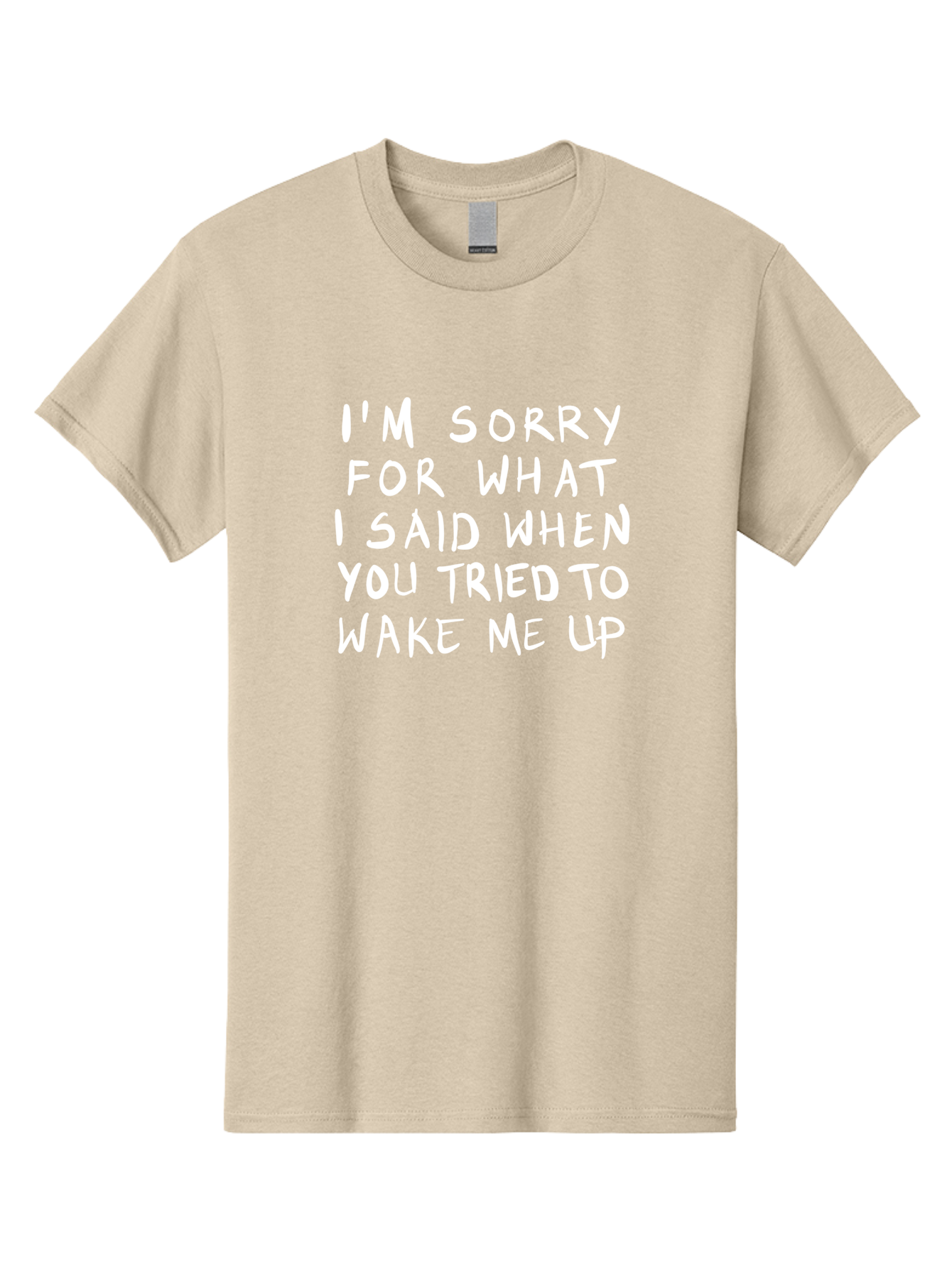 I-M-Sorry-For-What-I-Said-When-You-Tried-To-Wake-Me-Up Men'S Graphic Tee, 100% Cotton, Comfortable Casual Summer Wear, Machine Washable, Apology Message, Funny Quotes, Morning Humor, Wake Up Humor, Grumpy Morning, Sarcastic Apology, -  Aaa074