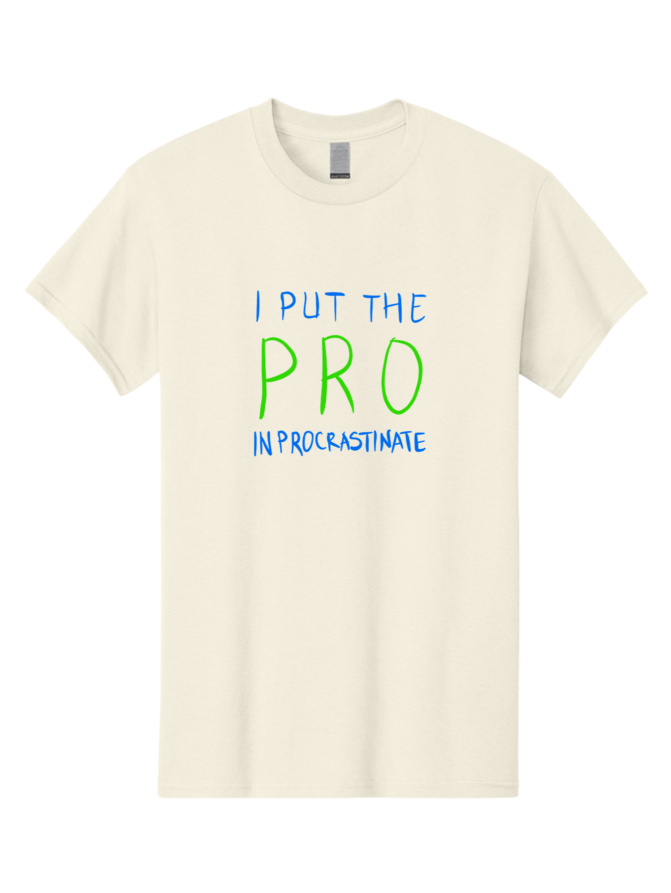 I-Put-The-Pro-In-Procrastinate Men'S Graphic Tee, 100% Cotton, Comfortable Casual Summer Wear, Machine Washable, Humorous Quote, Funny Saying, Procrastination Humor, Witty Phrase, Playful Typography, Motivational Meme, Productivity Joke -  Aaa077