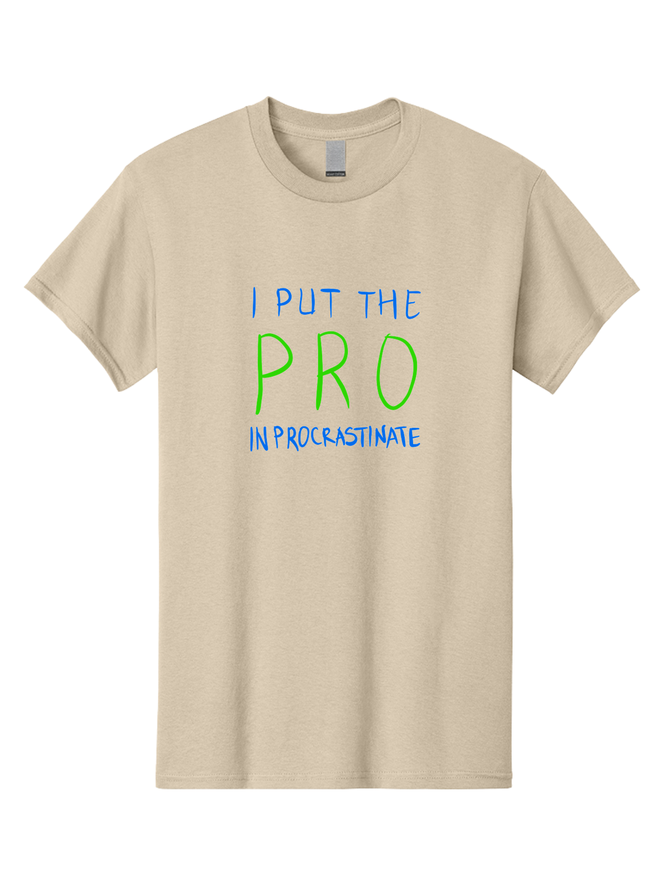 I-Put-The-Pro-In-Procrastinate Men'S Graphic Tee, 100% Cotton, Comfortable Casual Summer Wear, Machine Washable, Humorous Quote, Funny Saying, Procrastination Humor, Witty Phrase, Playful Typography, Motivational Meme, Productivity Joke -  Aaa077