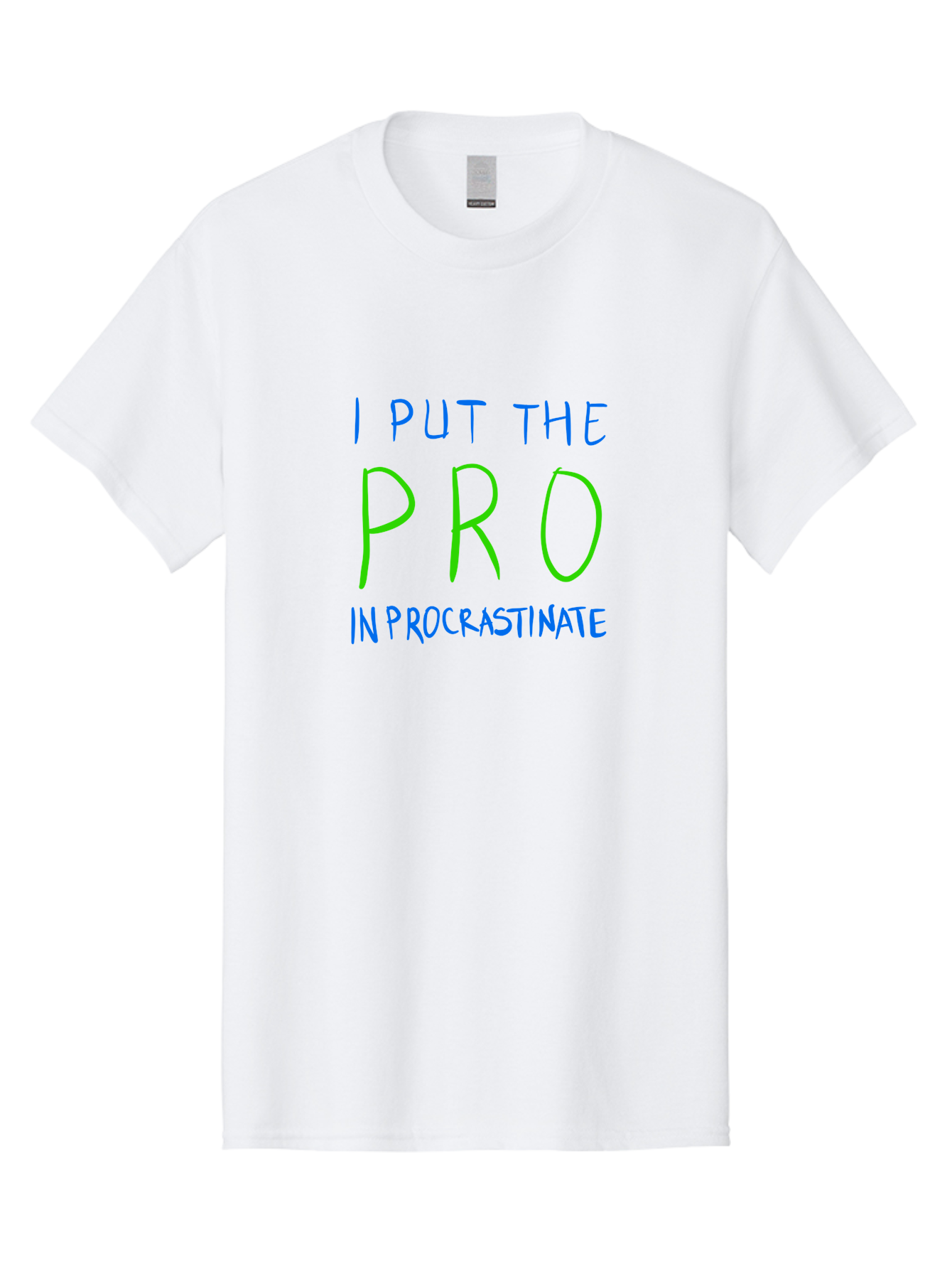 I-Put-The-Pro-In-Procrastinate Men'S Graphic Tee, 100% Cotton, Comfortable Casual Summer Wear, Machine Washable, Humorous Quote, Funny Saying, Procrastination Humor, Witty Phrase, Playful Typography, Motivational Meme, Productivity Joke -  Aaa077