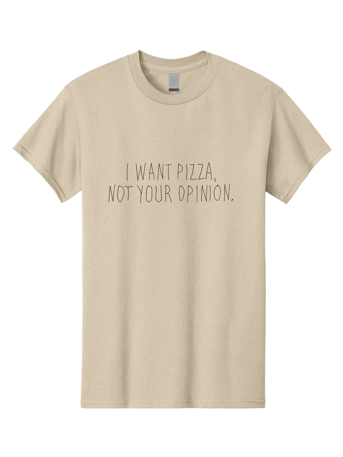 I-Want-Pizza Men'S Graphic Tee, 100% Cotton, Comfortable Casual Summer Wear, Machine Washable, Pizza Quote, Funny Sayings, Sassy Phrases, Humorous Quotes, Witty One-Liners, Pizza Lovers, Foodie Humor, Sarcastic Sayings -  Aaa078