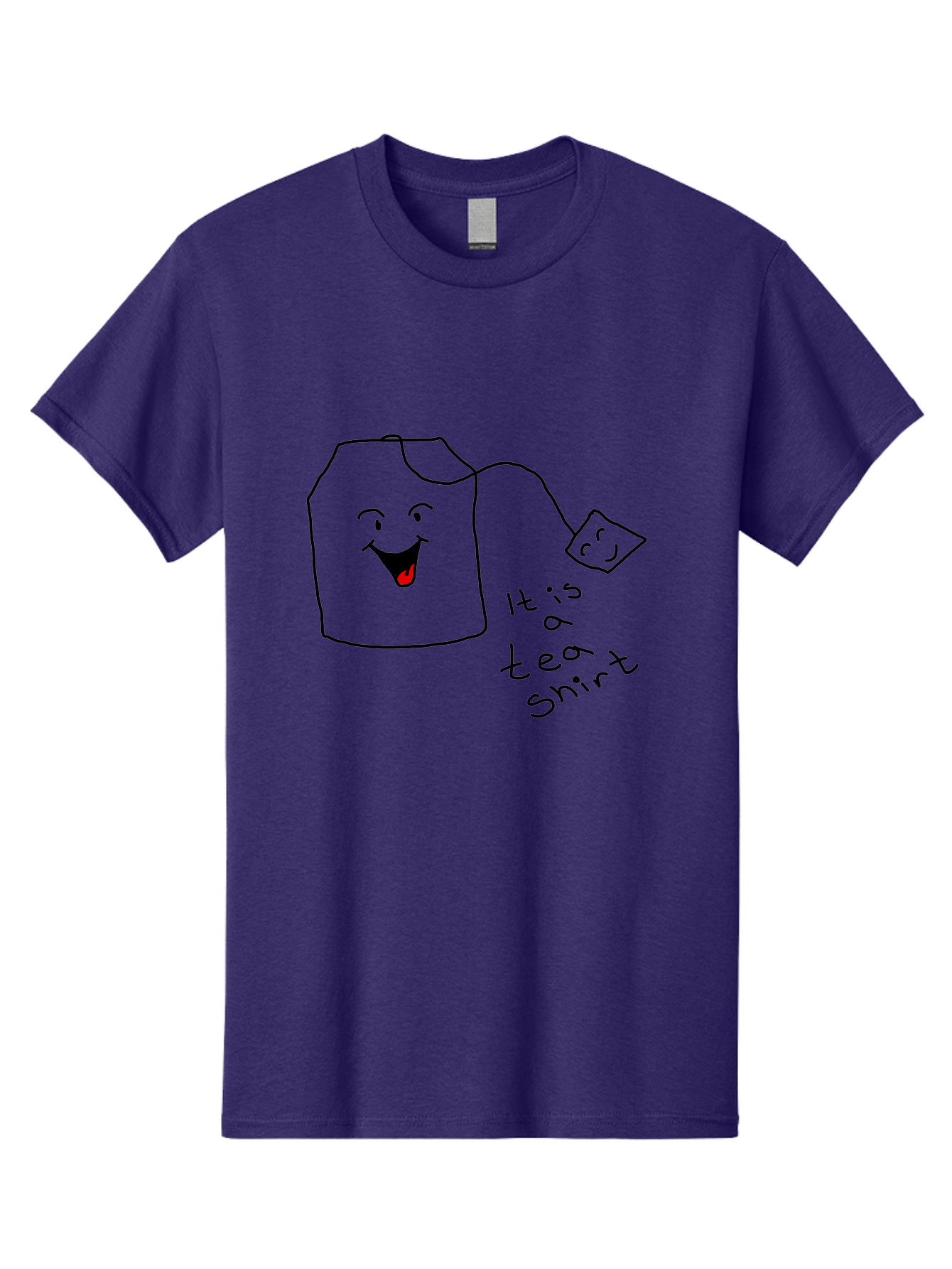 It-Is-Tea-Shirt Men'S Graphic Tee, 100% Cotton, Comfortable Casual Summer Wear, Machine Washable, Funny Pun, Cartoon Character, Tea Cup, Smiling Face, Tea Bag, Playful Joke, Wordplay, Humorous Image, Cute Design, Simple Drawing, Comical Art -  Aaa082