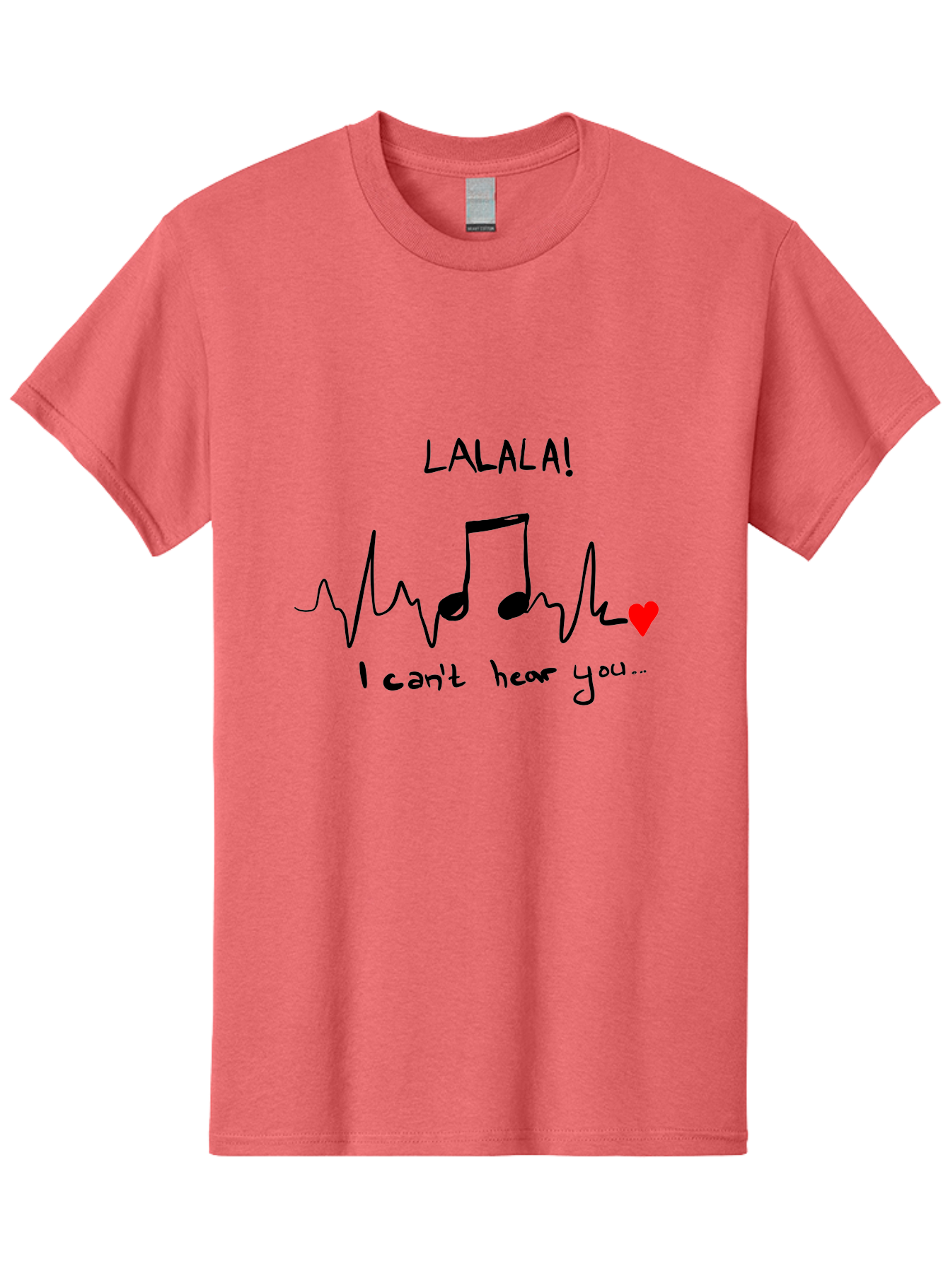 Lalala Men'S Graphic Tee, 100% Cotton, Comfortable Casual Summer Wear, Machine Washable, Musical Notes, Heartbeat Rhythm, Love Symbol, Melody, Harmony, Music Art, Quirky Design -  Aaa085