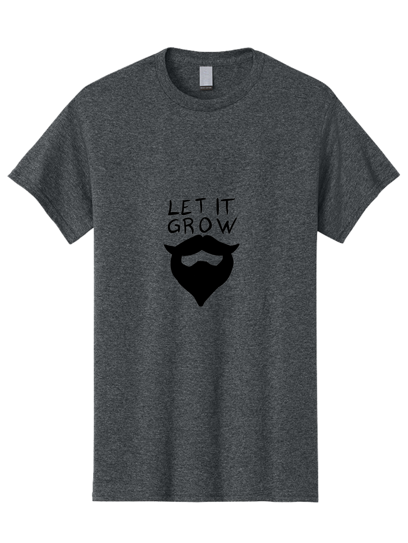 Let-It-Grow Men'S Graphic Tee, 100% Cotton, Comfortable Casual Summer Wear, Machine Washable, Beard Care, Facial Hair, Grooming, Let It Grow, Beard Growth, Hipster Style, Beard Maintenance, Beard Products -  Aaa086