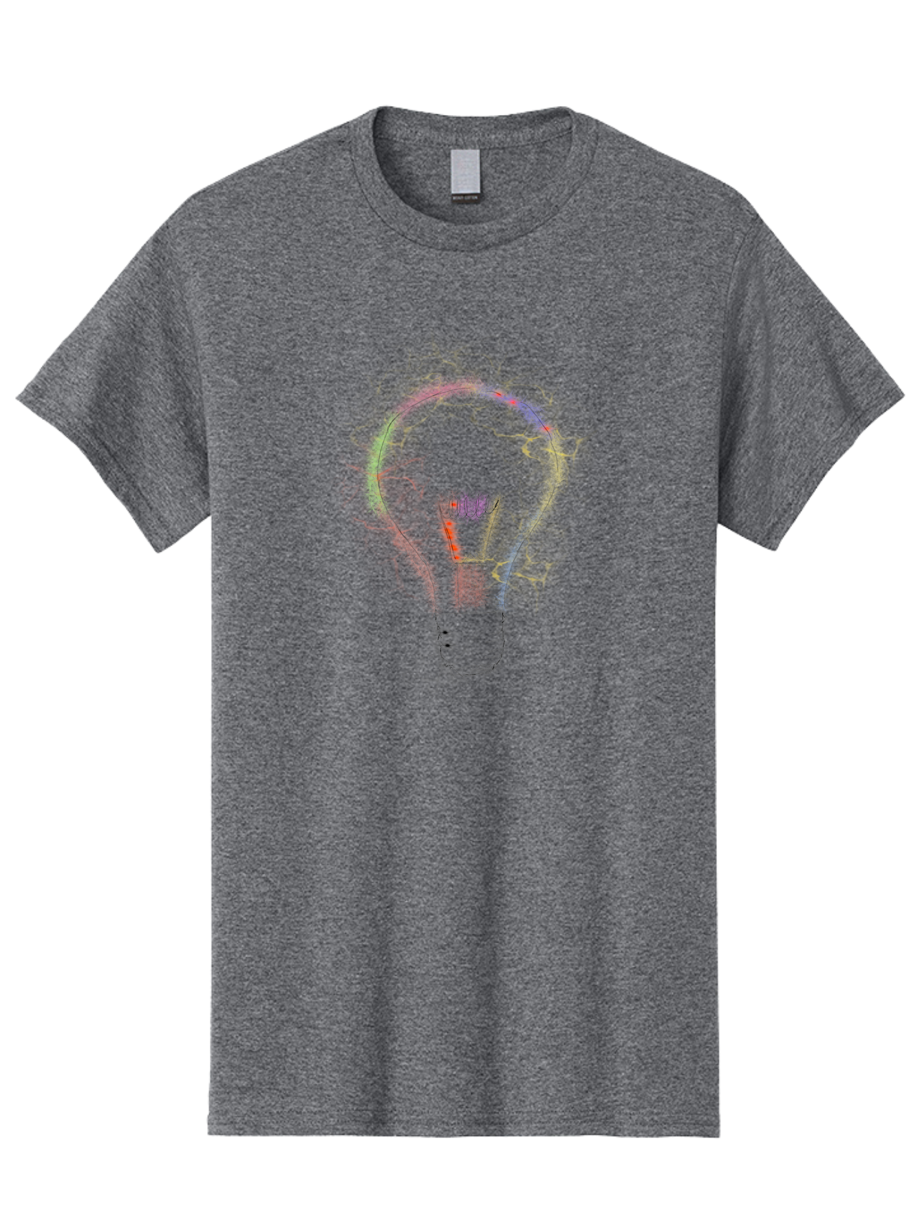 Light-Bulb-Sketch Men'S Graphic Tee, 100% Cotton, Comfortable Casual Summer Wear, Machine Washable, Light Bulb, Hand-Drawn Image, Creative Ideas, Innovative Concepts, Inspirational Symbol, Brainstorming, Problem-Solving -  Aaa087