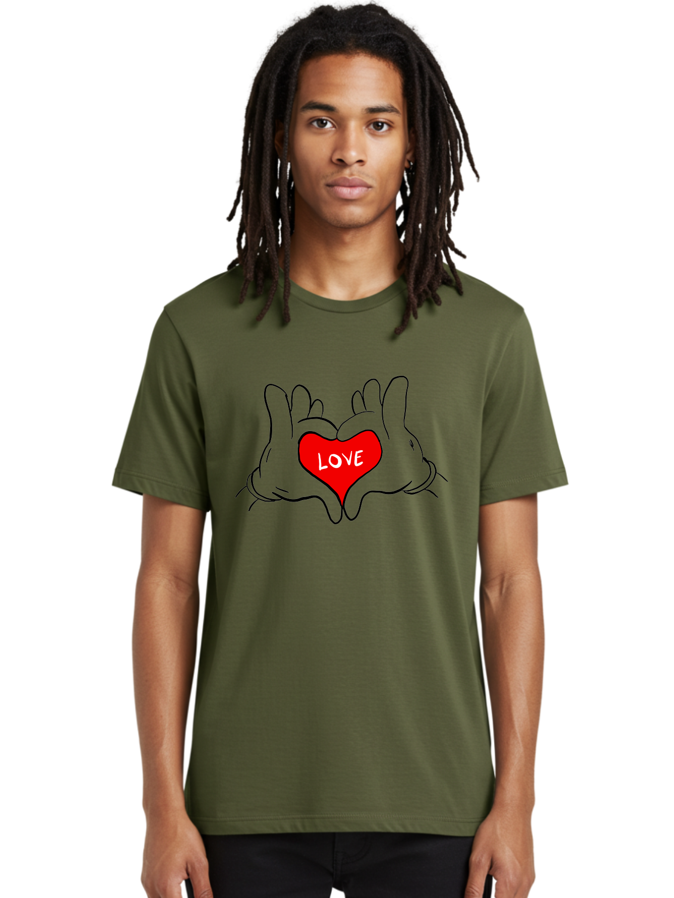 Love-Heart-Hands Men'S Graphic Tee, 100% Cotton, Comfortable Casual Summer Wear, Machine Washable, Hand Holding Heart, Symbol Of Love, Heart Shape, Love Message, Red Heart, Hands Together, Love Gesture, Heartwarming Symbol -  Aaa091