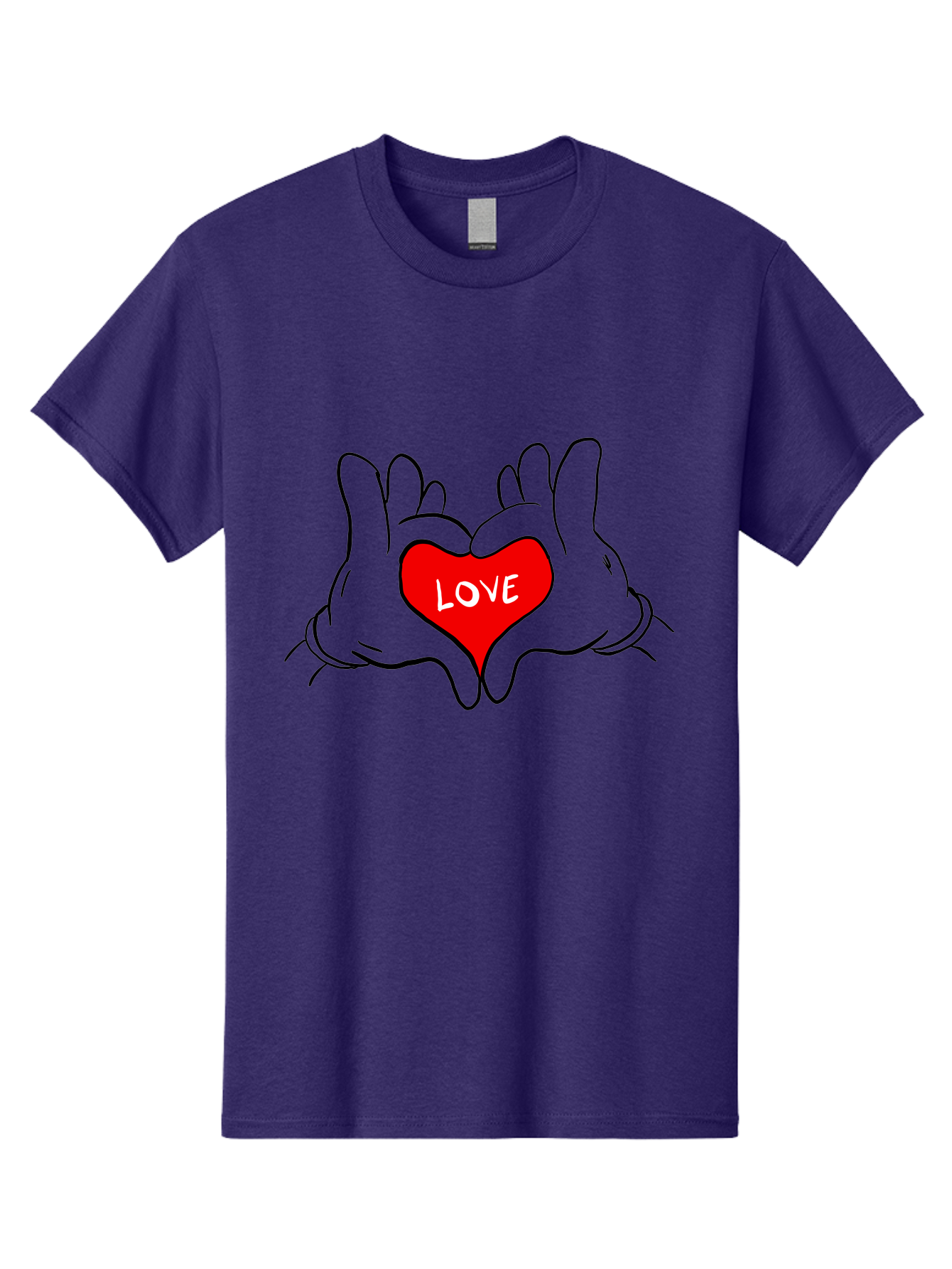 Love-Heart-Hands Men'S Graphic Tee, 100% Cotton, Comfortable Casual Summer Wear, Machine Washable, Hand Holding Heart, Symbol Of Love, Heart Shape, Love Message, Red Heart, Hands Together, Love Gesture, Heartwarming Symbol -  Aaa091
