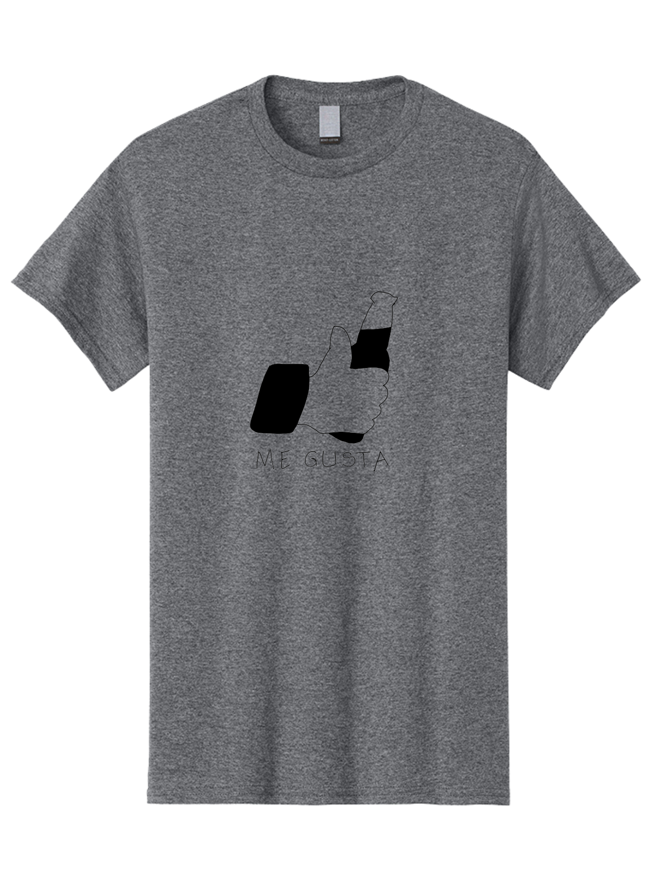 Me-Gusta Men'S Graphic Tee, 100% Cotton, Comfortable Casual Summer Wear, Machine Washable, Thumbs Up Symbol, Me Gusta Text, Approval Gesture, Hand Icon, Like Symbol, Social Media Approval, Spanish Phrase, Positive Feedback, Endorsement Icon -  Aaa093