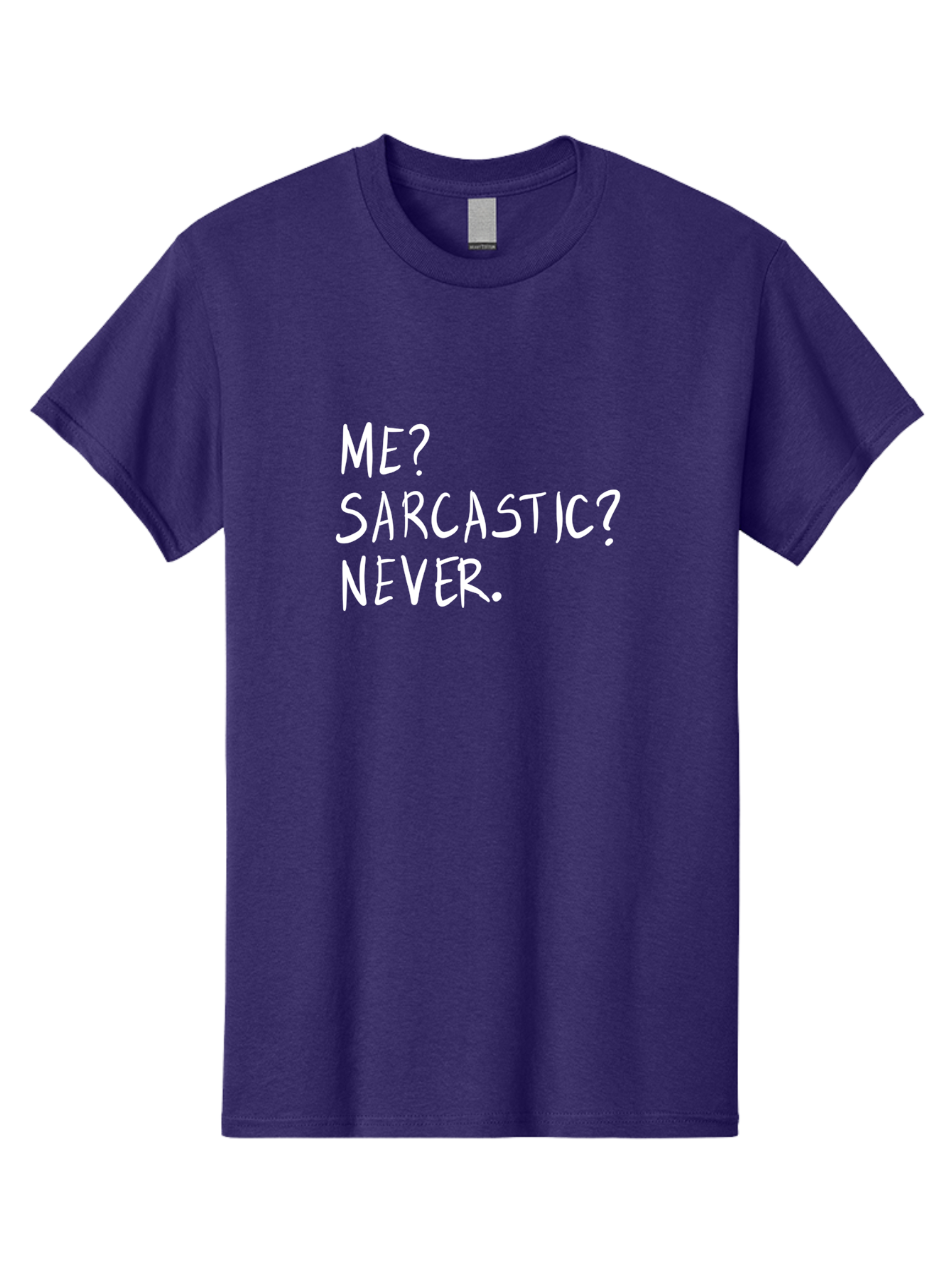 Me-Sarcastic-Never Men'S Graphic Tee, 100% Cotton, Comfortable Casual Summer Wear, Machine Washable, Sarcastic Humor, Funny Quote, Witty Saying, Ironic Phrase, Humorous Meme, Playful Banter, Tongue-In-Cheek Remark -  Aaa094