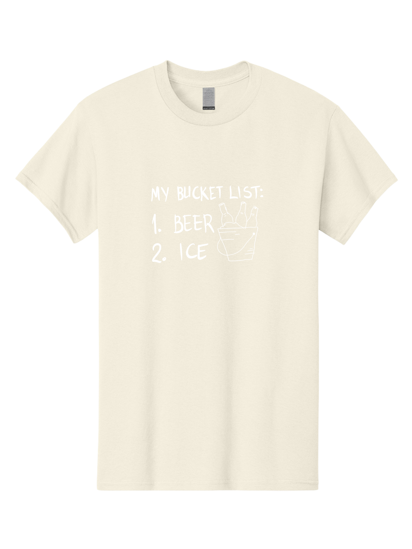 My-Bucket-List Men'S Graphic Tee, 100% Cotton, Comfortable Casual Summer Wear, Machine Washable, Bucket List, Beer And Ice, Funny List, Humorous Quote, Beer Bucket, Ice Cold Beer, Simple Wishes, Funny Quote, Beer Lover -  Aaa098