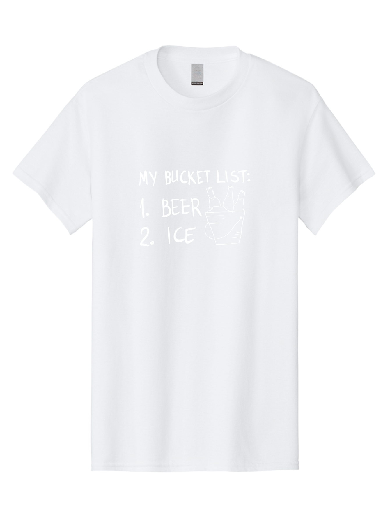 My-Bucket-List Men'S Graphic Tee, 100% Cotton, Comfortable Casual Summer Wear, Machine Washable, Bucket List, Beer And Ice, Funny List, Humorous Quote, Beer Bucket, Ice Cold Beer, Simple Wishes, Funny Quote, Beer Lover -  Aaa098