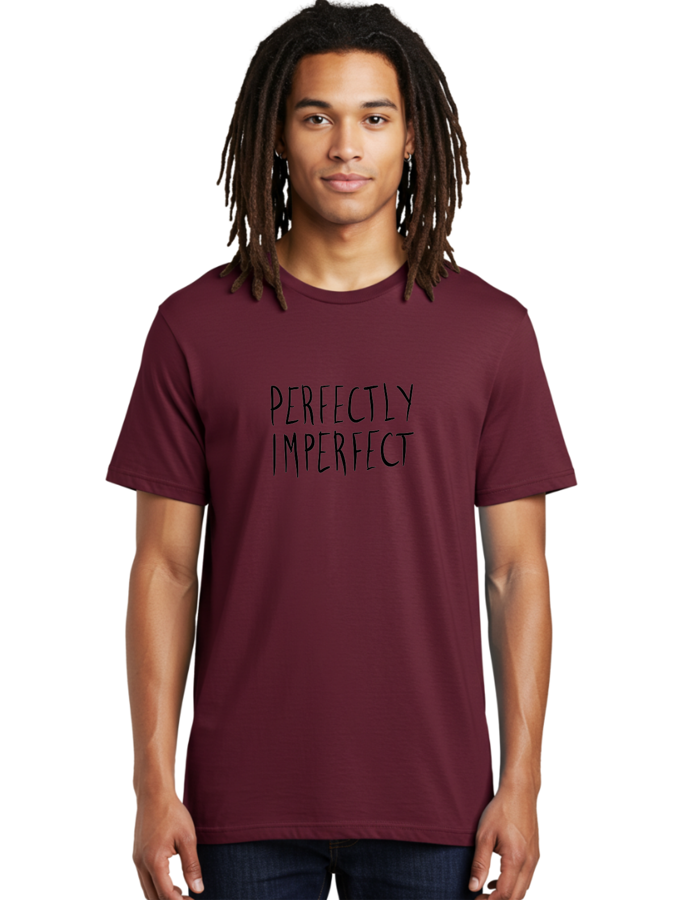 Perfectly-Imperfect Men'S Graphic Tee, 100% Cotton, Comfortable Casual Summer Wear, Machine Washable, Inspirational Quote, Positive Affirmation, Self-Acceptance, Motivation, Empowerment, Individuality, Uniqueness, Confidence Boost -  Aaa111