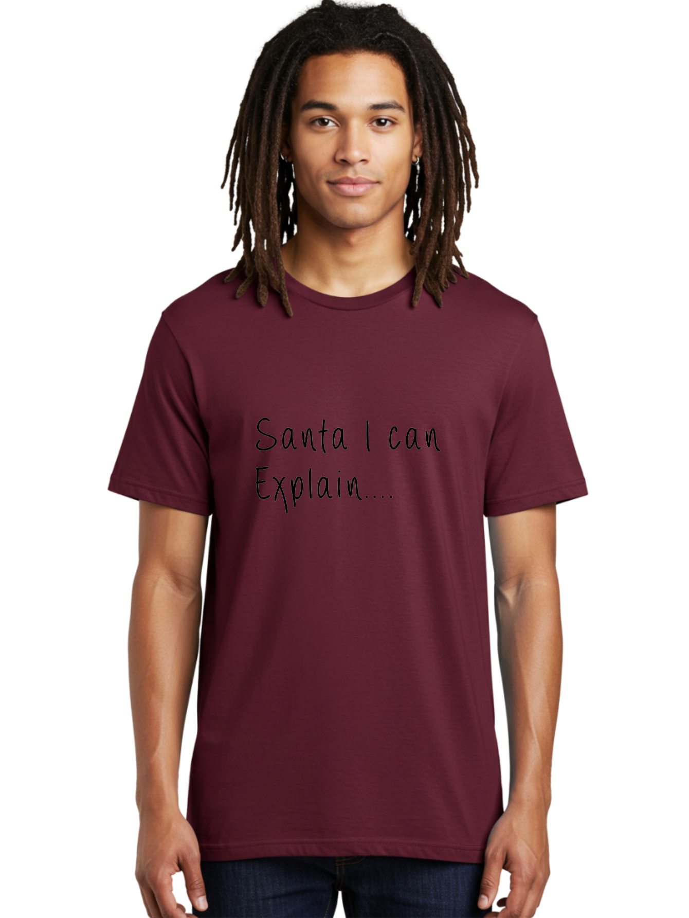 Santa-I-Can-Explain Men'S Graphic Tee, 100% Cotton, Comfortable Casual Summer Wear, Machine Washable, Funny Christmas Meme, Santa I Can Explain, Humorous Apology, Playful Christmas Joke, Festive Humor, Naughty List, Christmas Humor -  Aaa119