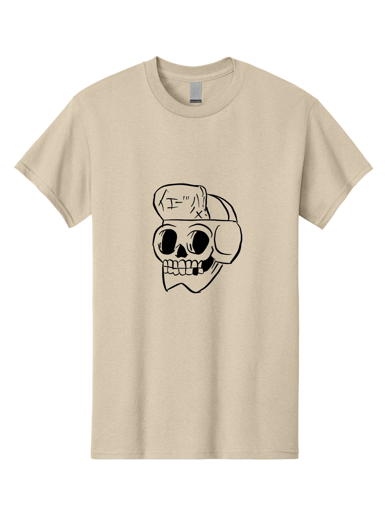 Skull-With-Headphones Men'S Graphic Tee, 100% Cotton, Comfortable Casual Summer Wear, Machine Washable, Skull Wearing Headphones, Dj Skull, Music Lover, Edgy Style, Bold Graphics, Graphic Design, Skull Art, Headphones, Dark Art -  Aaa124