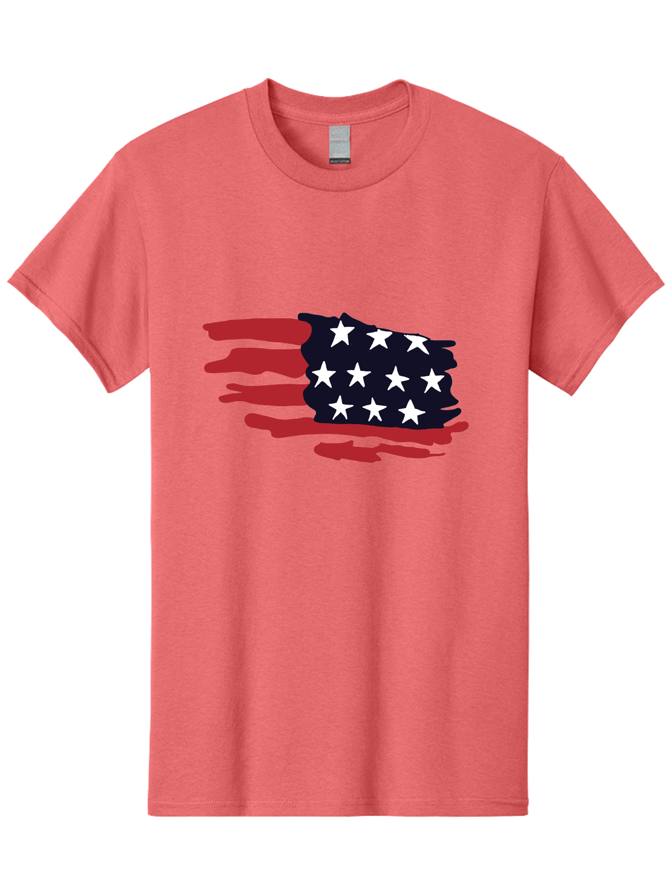 Stars-And-Stripes Men'S Graphic Tee, 100% Cotton, Comfortable Casual Summer Wear, Machine Washable, American Flag, Red And White Stripes, White Stars, Patriotic Symbol, Us National Flag, Freedom Representation, Abstract Design, -  Aaa126