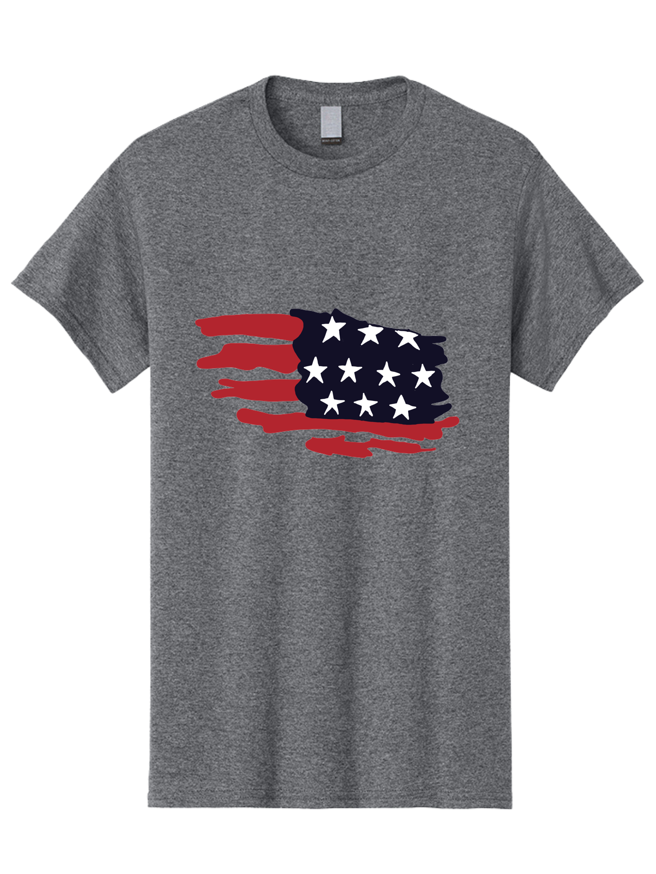 Stars-And-Stripes Men'S Graphic Tee, 100% Cotton, Comfortable Casual Summer Wear, Machine Washable, American Flag, Red And White Stripes, White Stars, Patriotic Symbol, Us National Flag, Freedom Representation, Abstract Design, -  Aaa126