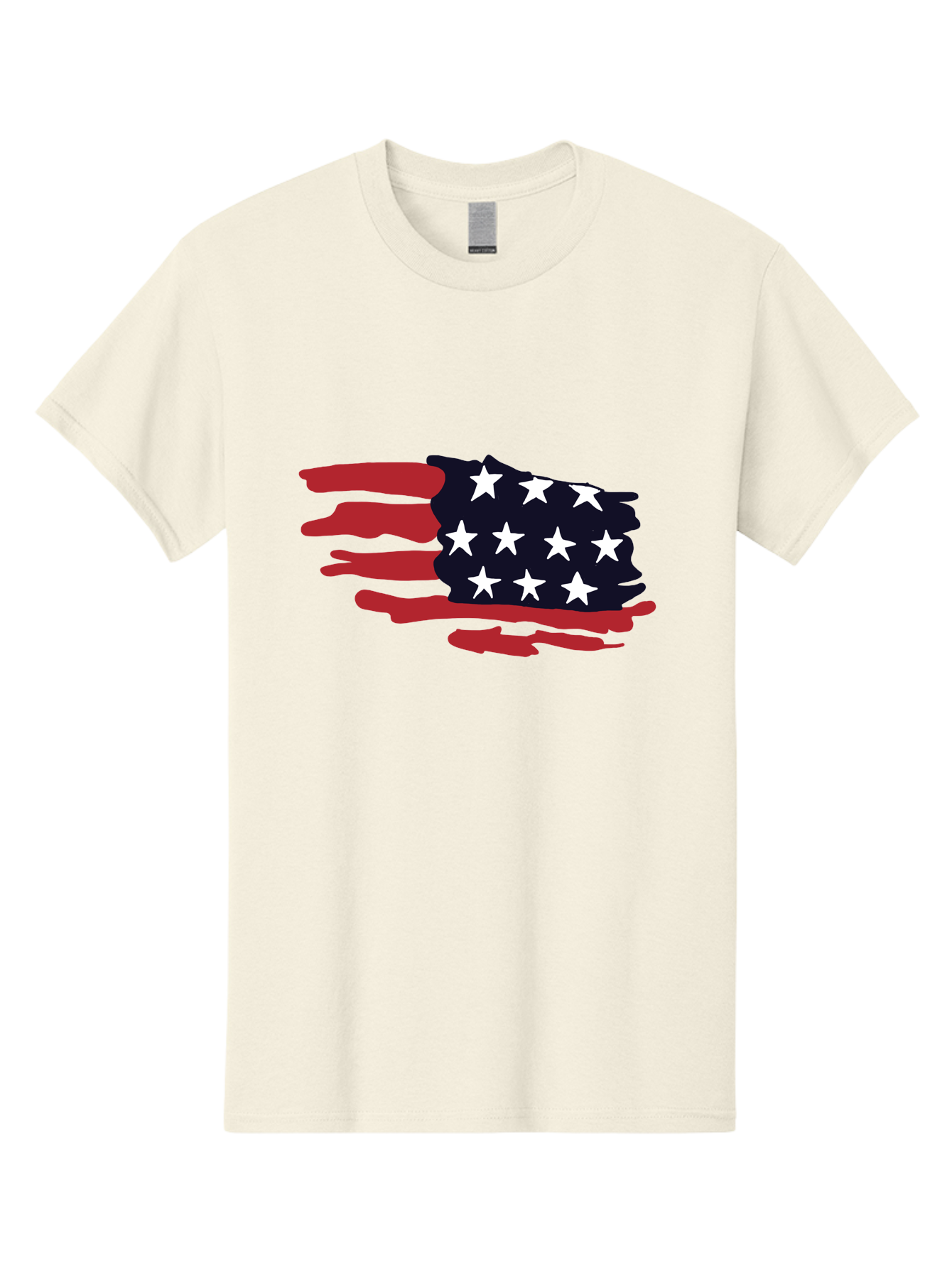 Stars-And-Stripes Men'S Graphic Tee, 100% Cotton, Comfortable Casual Summer Wear, Machine Washable, American Flag, Red And White Stripes, White Stars, Patriotic Symbol, Us National Flag, Freedom Representation, Abstract Design, -  Aaa126