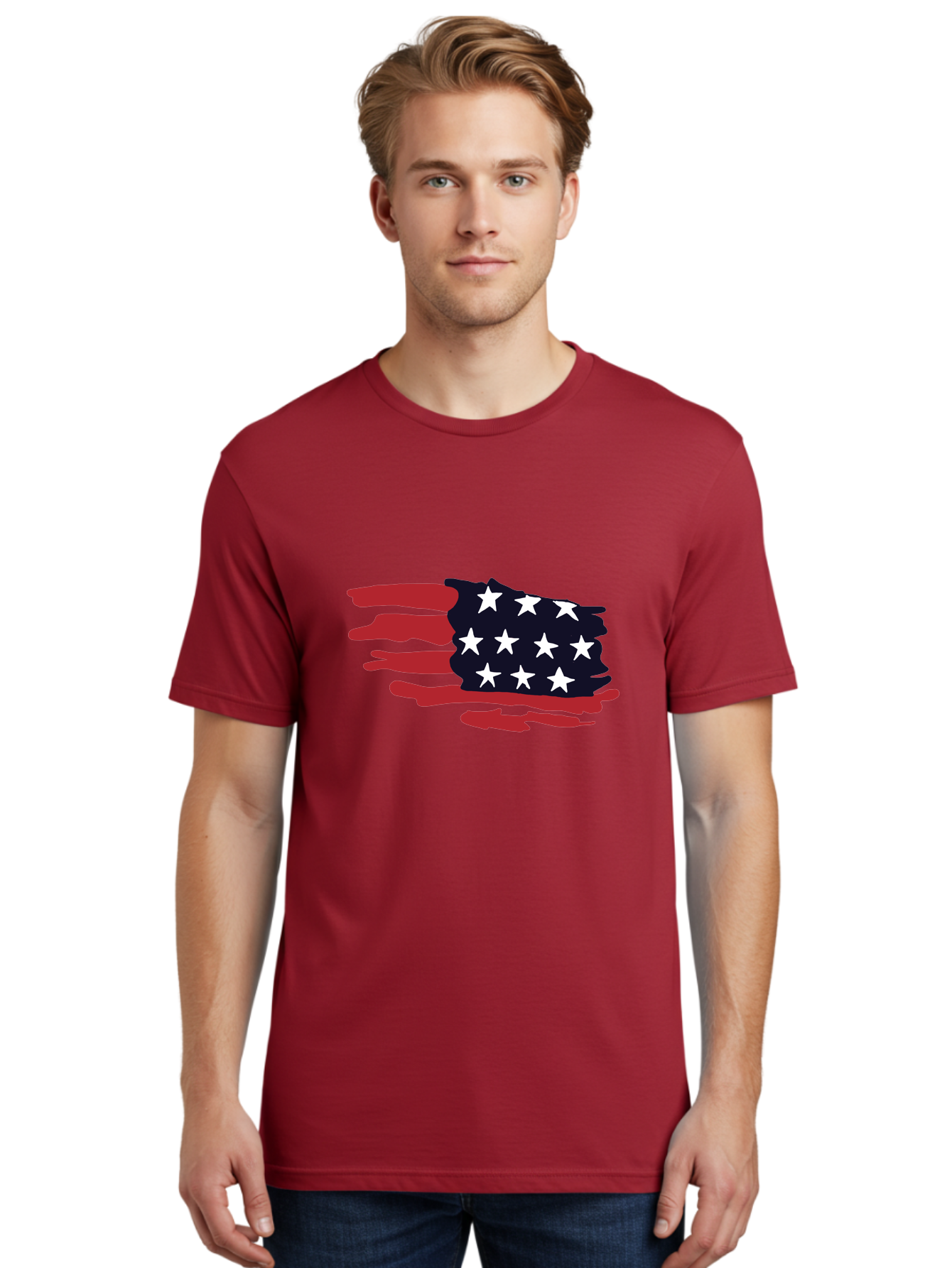 American flag, red and white stripes, white stars, patriotic symbol, US national flag, freedom representation, abstract design, artistic expression
