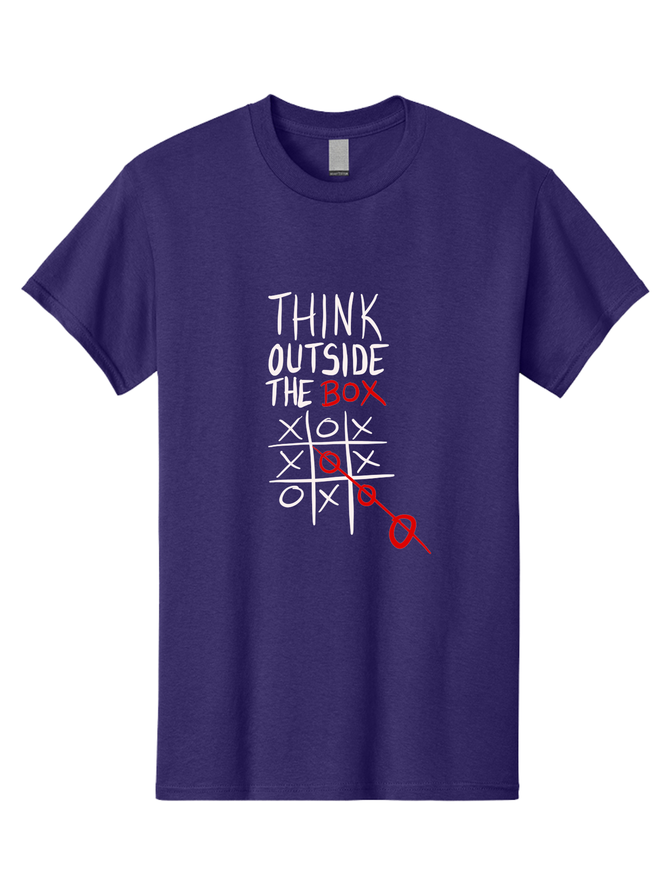 Think-Outside-The-Box Men'S Graphic Tee, 100% Cotton, Comfortable Casual Summer Wear, Machine Washable, Think Outside The Box, Creative Thinking, Tic Tac Toe Game, Innovative Ideas, Problem-Solving, Strategic Thinking, Outside The Box, -  Aaa129