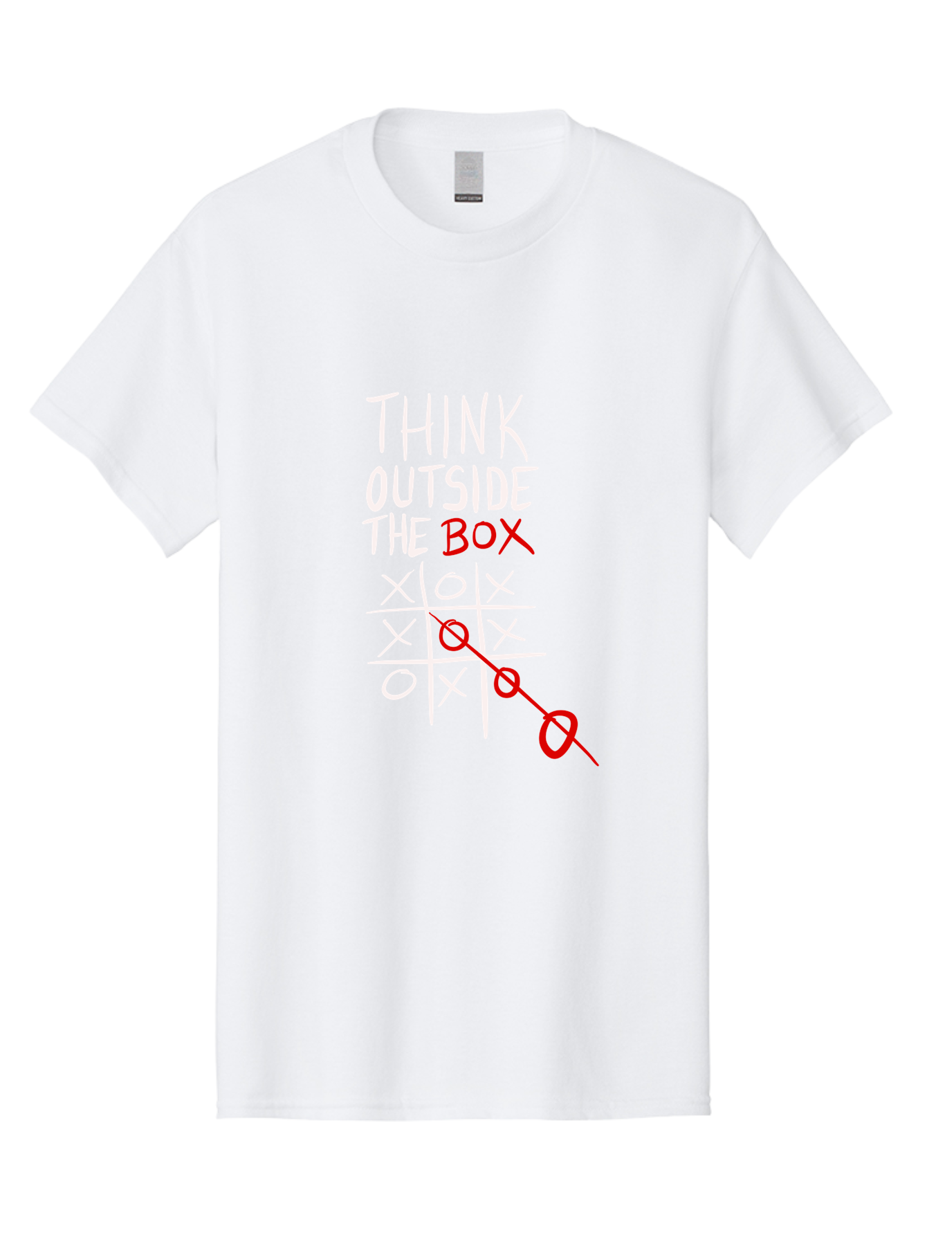 Think-Outside-The-Box Men'S Graphic Tee, 100% Cotton, Comfortable Casual Summer Wear, Machine Washable, Think Outside The Box, Creative Thinking, Tic Tac Toe Game, Innovative Ideas, Problem-Solving, Strategic Thinking, Outside The Box, -  Aaa129