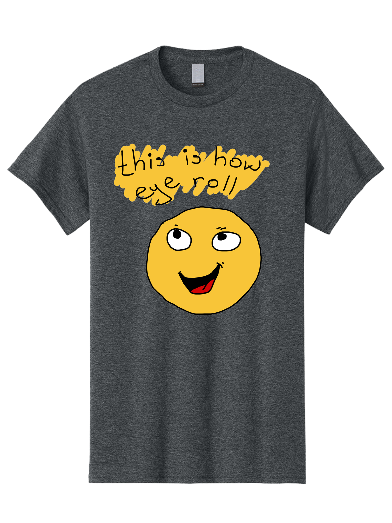 This-Is-How-Eye-Roll Men'S Graphic Tee, 100% Cotton, Comfortable Casual Summer Wear, Machine Washable, Funny Emoticon, Eye Roll Meme, Cartoon Character, Humorous Expression, Playful Humor, Sarcastic Face, Smiling Emoji, Laugh Out Loud -  Aaa131