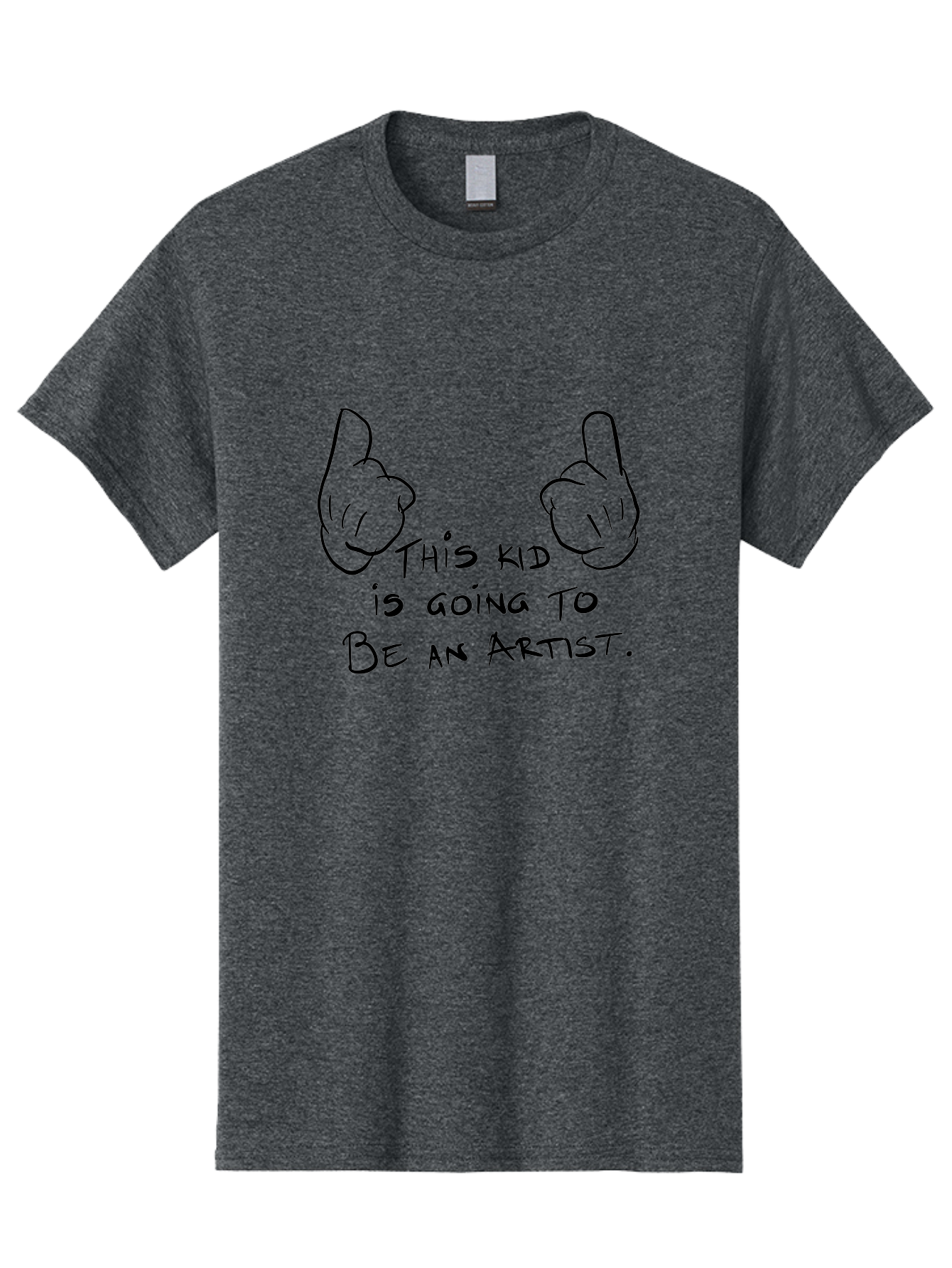 This-Kid-Is-Going-To-Be-An-Artist Men'S Graphic Tee, 100% Cotton, Comfortable Casual Summer Wear, Machine Washable, Artistic Talent, Creative Kid, Young Artist, Inspirational Quote, Hand Drawn Illustration, Pointing Hands, -  Aaa132