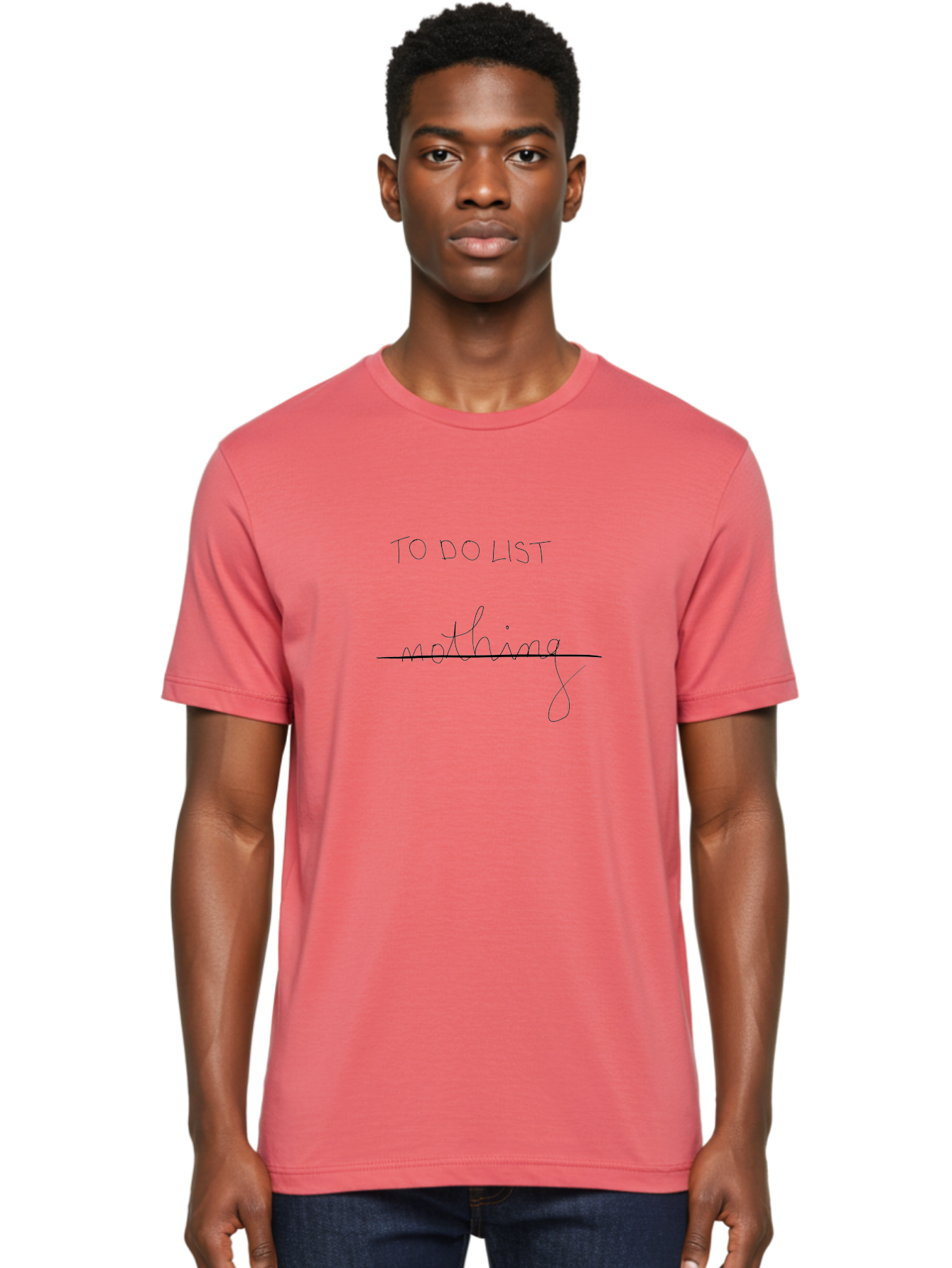 To-Do-List Men'S Graphic Tee, 100% Cotton, Comfortable Casual Summer Wear, Machine Washable, To-Do List, Nothing To Do, Crossed Off Task, Productivity Humor, Procrastination, Relaxed Attitude, Lazy Day, Task Completion -  Aaa133