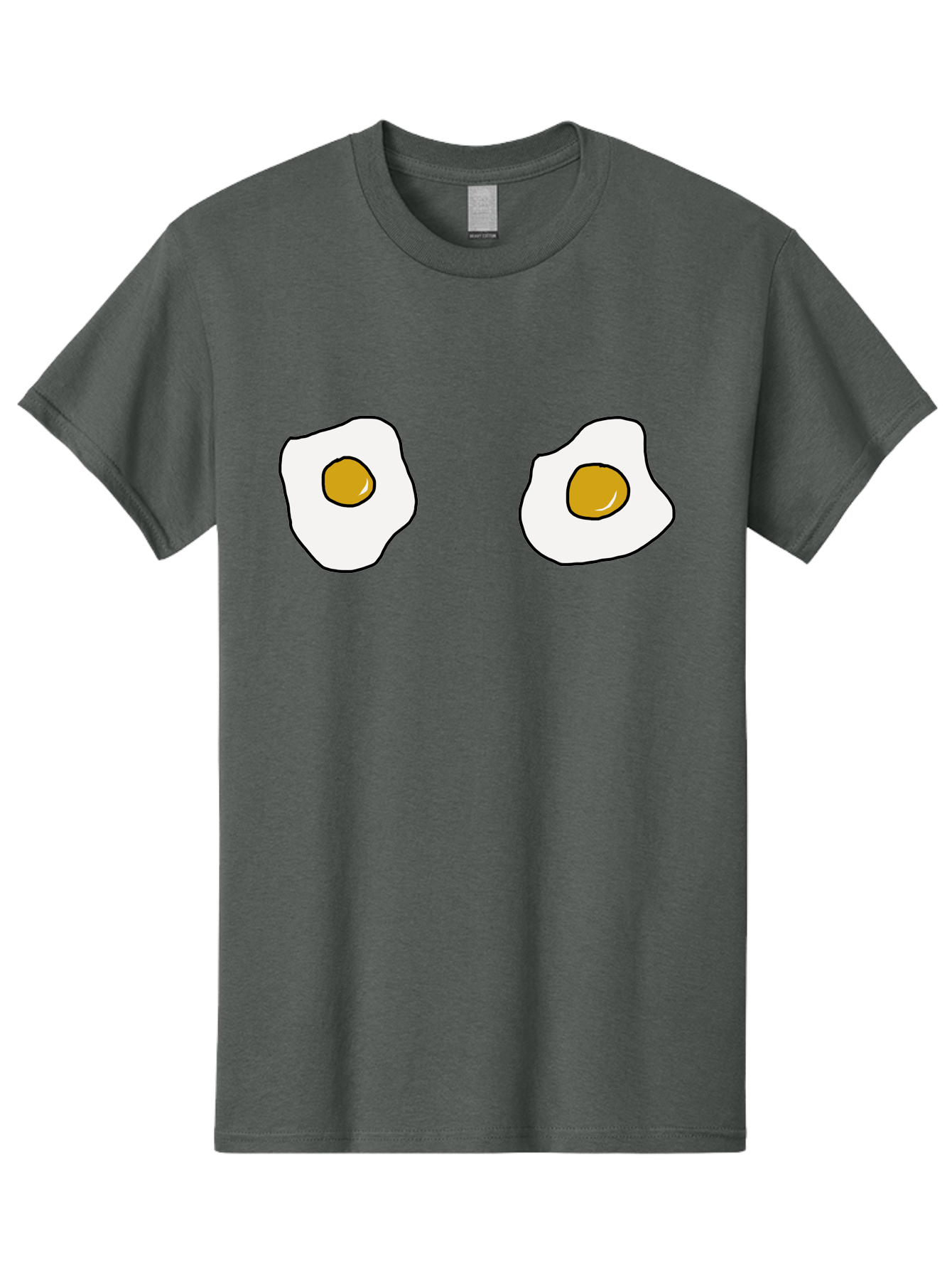 Two-Fried-Eggs Men'S Graphic Tee, 100% Cotton, Comfortable Casual Summer Wear, Machine Washable, Fried Eggs, Egg Yolks, Breakfast Food, Cartoon Eggs, Simple Illustration, Food Graphics, Egg Illustration -  Aaa137