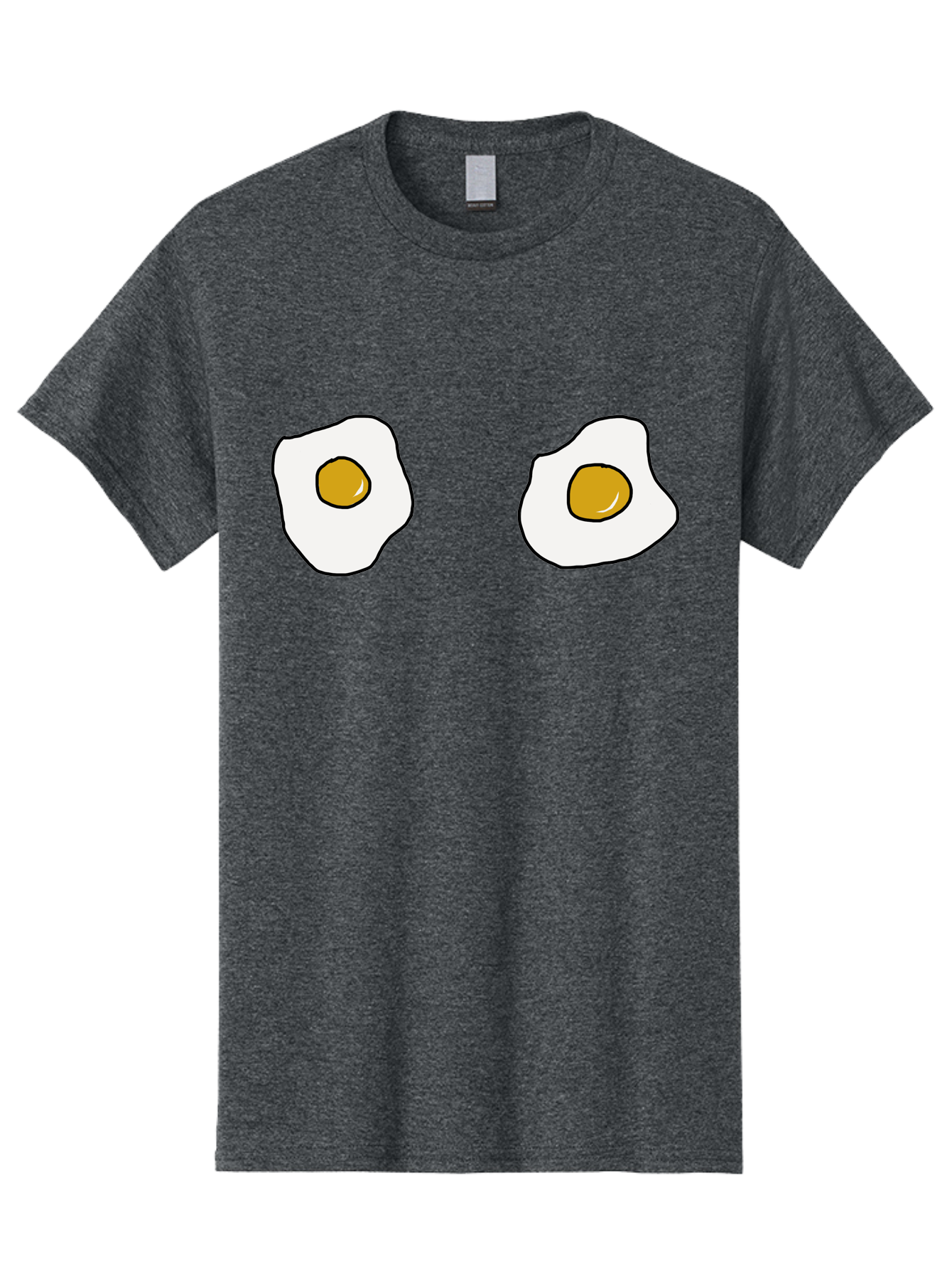 Two-Fried-Eggs Men'S Graphic Tee, 100% Cotton, Comfortable Casual Summer Wear, Machine Washable, Fried Eggs, Egg Yolks, Breakfast Food, Cartoon Eggs, Simple Illustration, Food Graphics, Egg Illustration -  Aaa137