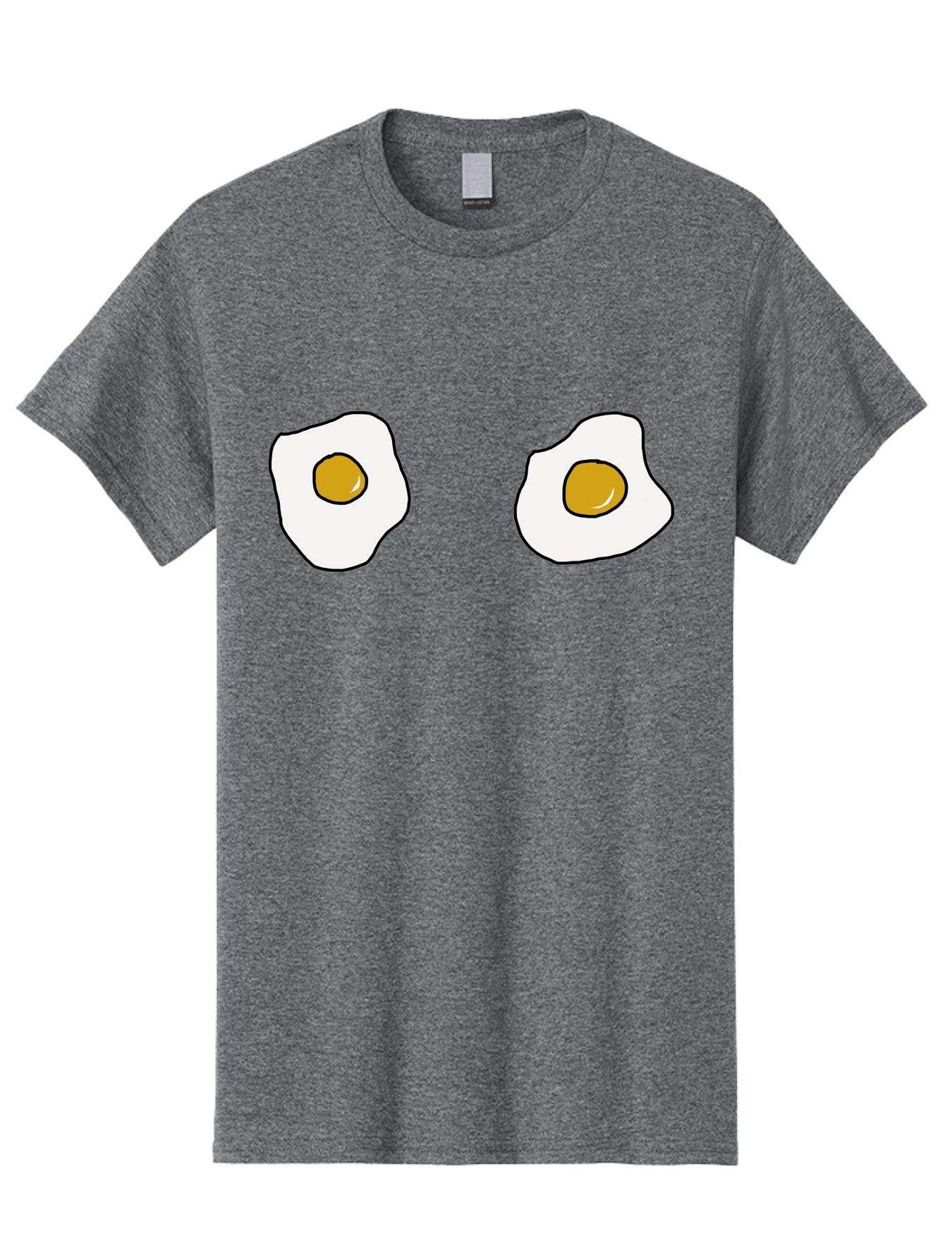 Two-Fried-Eggs Men'S Graphic Tee, 100% Cotton, Comfortable Casual Summer Wear, Machine Washable, Fried Eggs, Egg Yolks, Breakfast Food, Cartoon Eggs, Simple Illustration, Food Graphics, Egg Illustration -  Aaa137