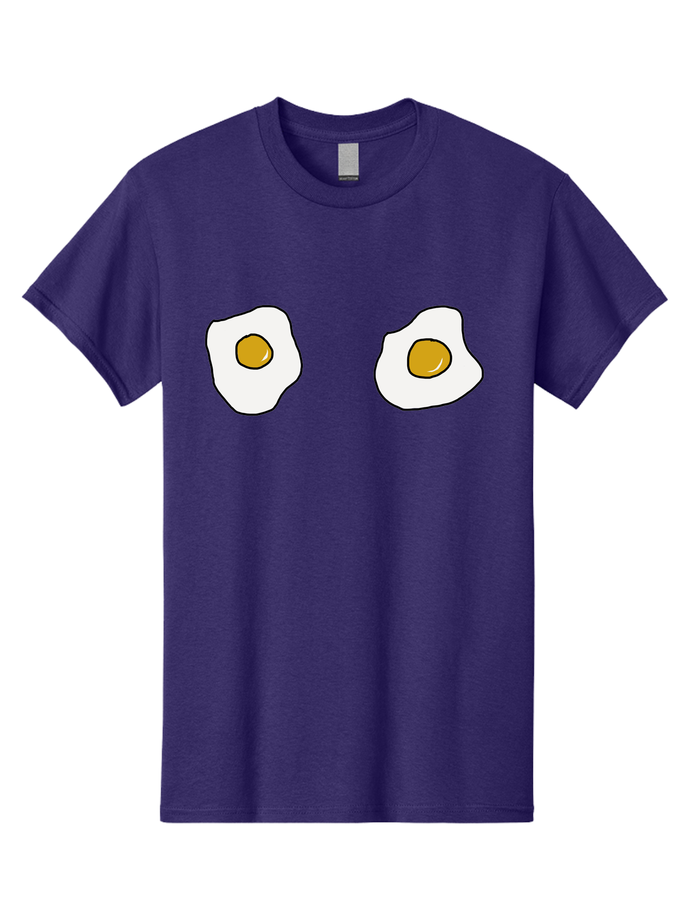 Two-Fried-Eggs Men'S Graphic Tee, 100% Cotton, Comfortable Casual Summer Wear, Machine Washable, Fried Eggs, Egg Yolks, Breakfast Food, Cartoon Eggs, Simple Illustration, Food Graphics, Egg Illustration -  Aaa137