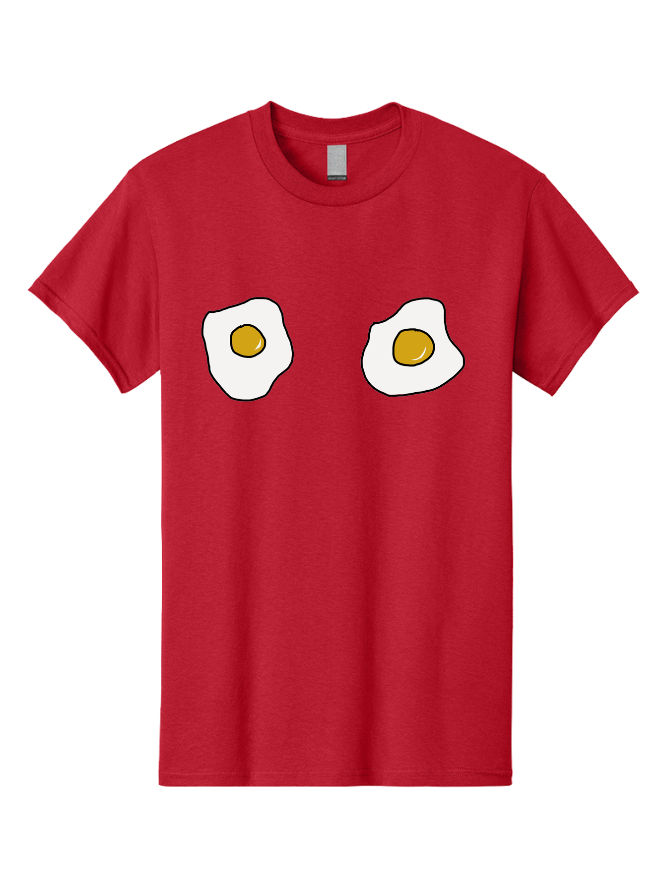 Two-Fried-Eggs Men'S Graphic Tee, 100% Cotton, Comfortable Casual Summer Wear, Machine Washable, Fried Eggs, Egg Yolks, Breakfast Food, Cartoon Eggs, Simple Illustration, Food Graphics, Egg Illustration -  Aaa137