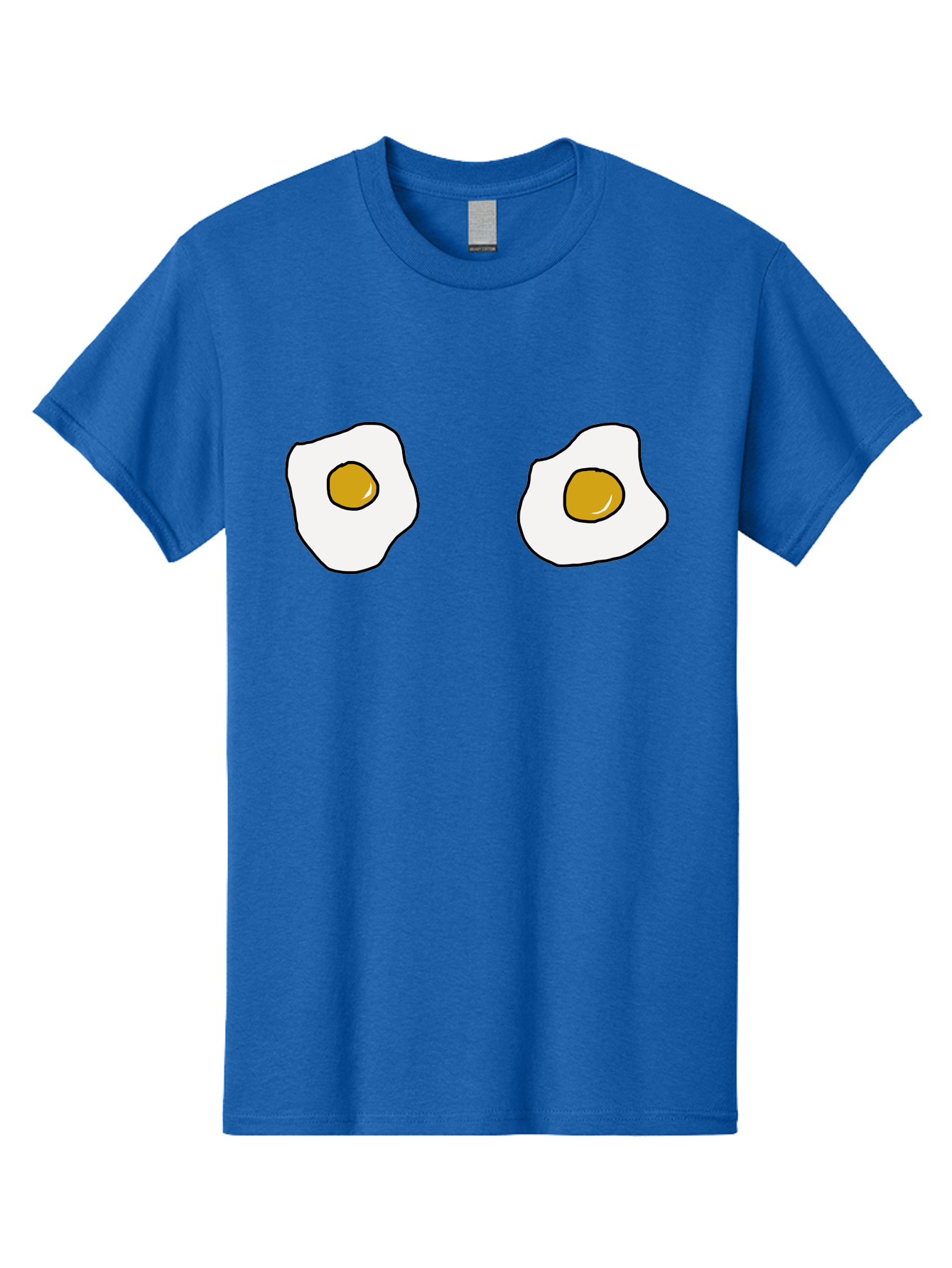Two-Fried-Eggs Men'S Graphic Tee, 100% Cotton, Comfortable Casual Summer Wear, Machine Washable, Fried Eggs, Egg Yolks, Breakfast Food, Cartoon Eggs, Simple Illustration, Food Graphics, Egg Illustration -  Aaa137