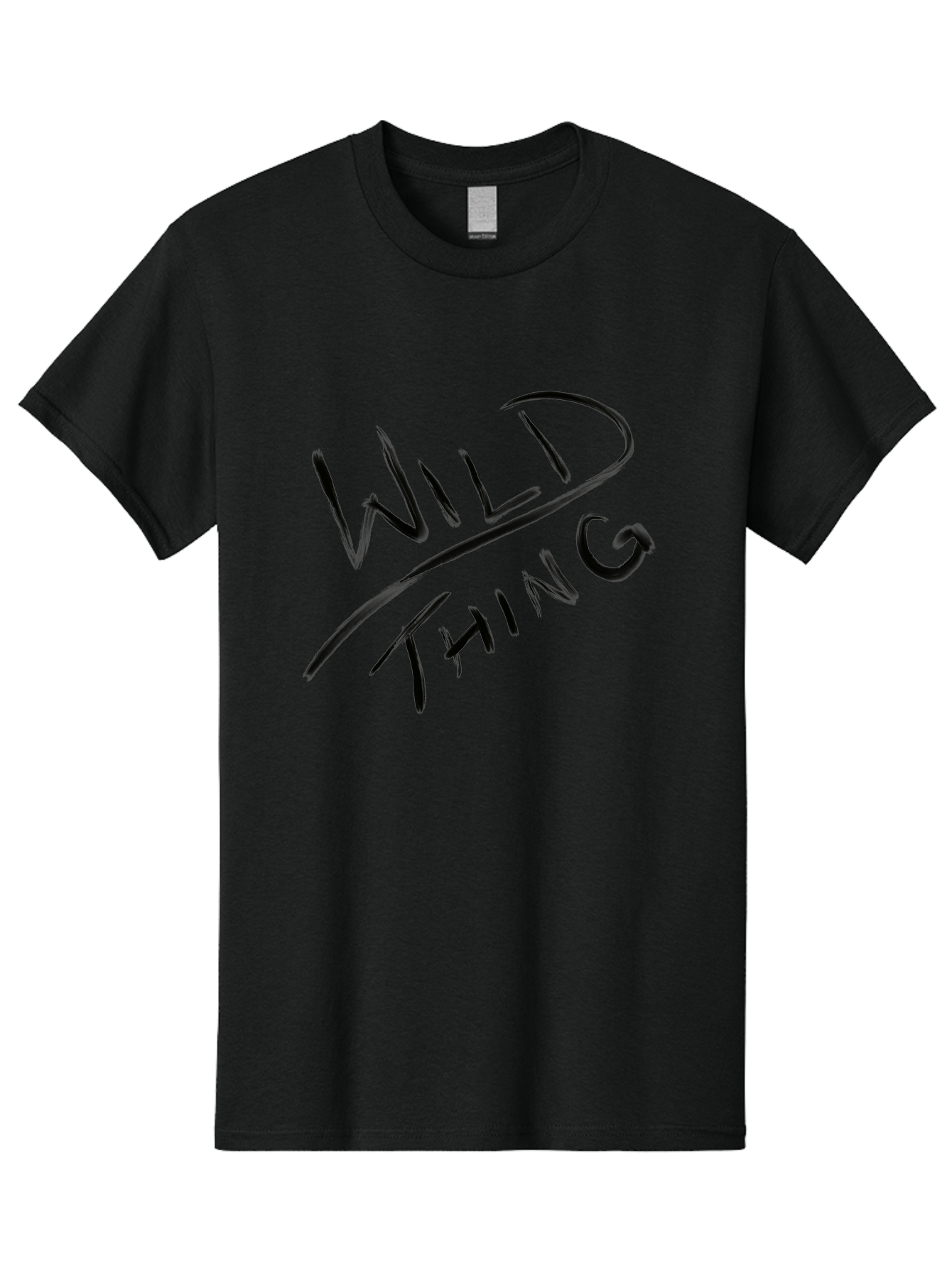 Wild-Thing Men'S Graphic Tee, 100% Cotton, Comfortable Casual Summer Wear, Machine Washable, Wild Thing, Bold Typography, Black Text, Diagonal Text, Handwritten Font, Modern Design, Edgy Style, Graphic Text -  Aaa139