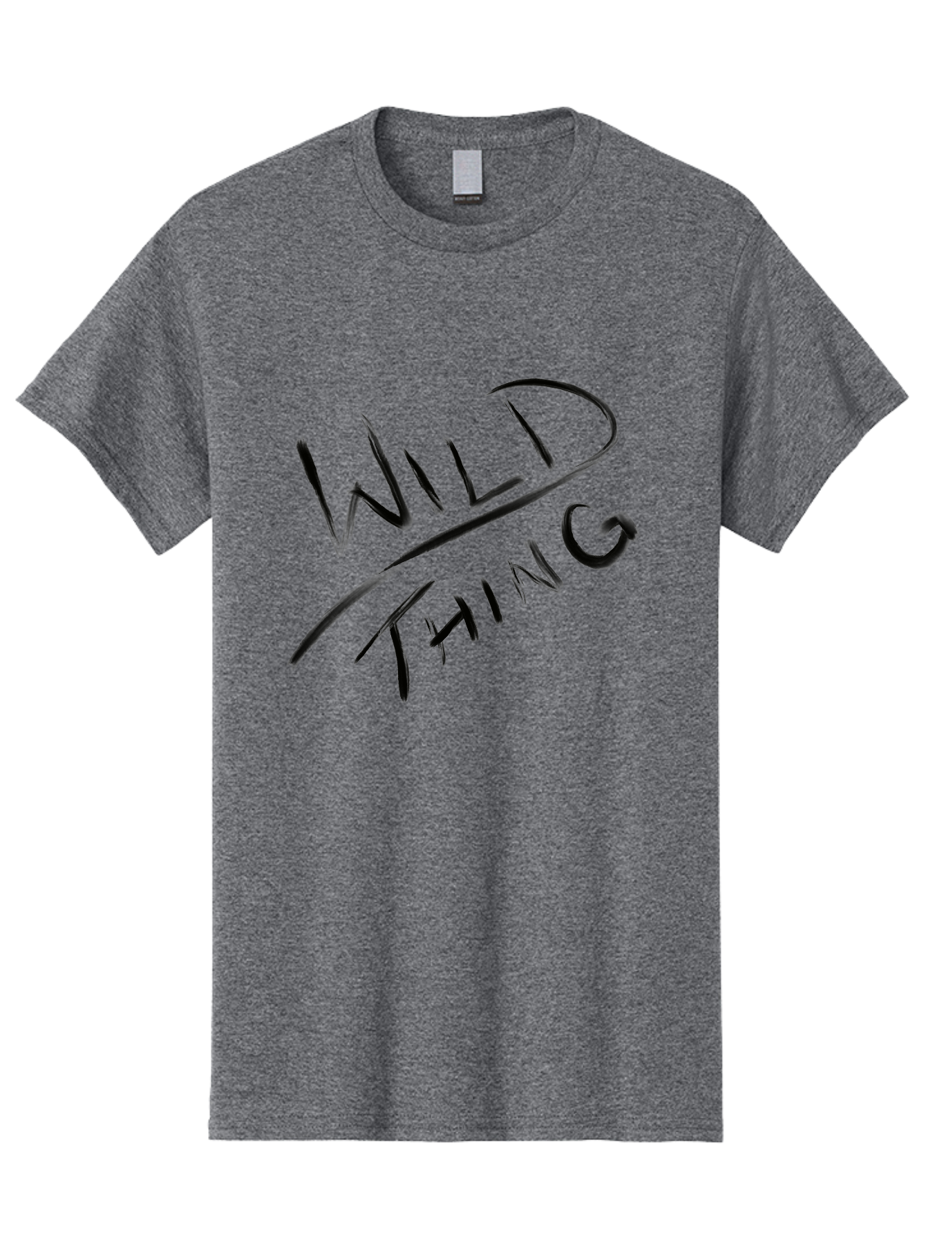 Wild-Thing Men'S Graphic Tee, 100% Cotton, Comfortable Casual Summer Wear, Machine Washable, Wild Thing, Bold Typography, Black Text, Diagonal Text, Handwritten Font, Modern Design, Edgy Style, Graphic Text -  Aaa139