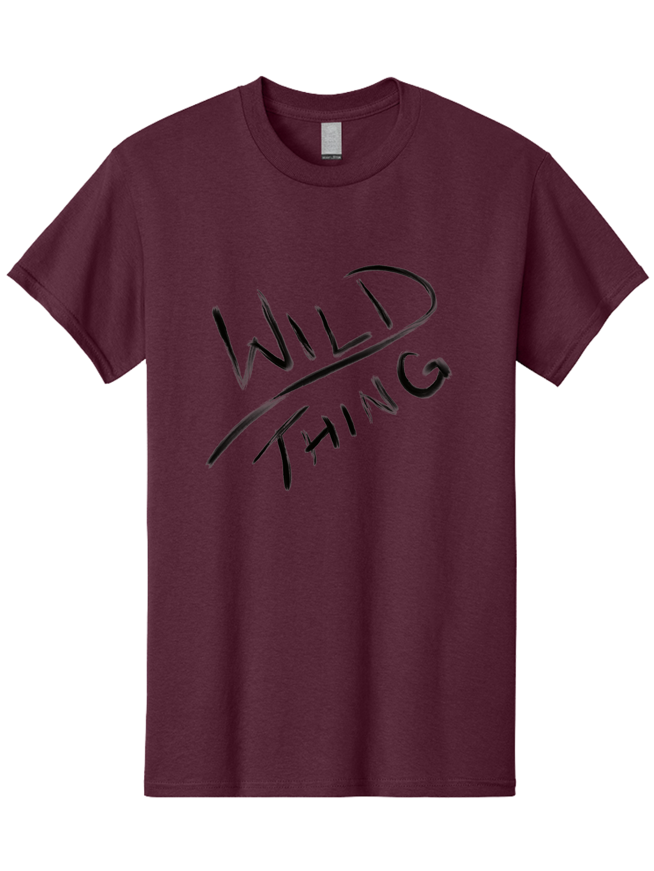 Wild-Thing Men'S Graphic Tee, 100% Cotton, Comfortable Casual Summer Wear, Machine Washable, Wild Thing, Bold Typography, Black Text, Diagonal Text, Handwritten Font, Modern Design, Edgy Style, Graphic Text -  Aaa139