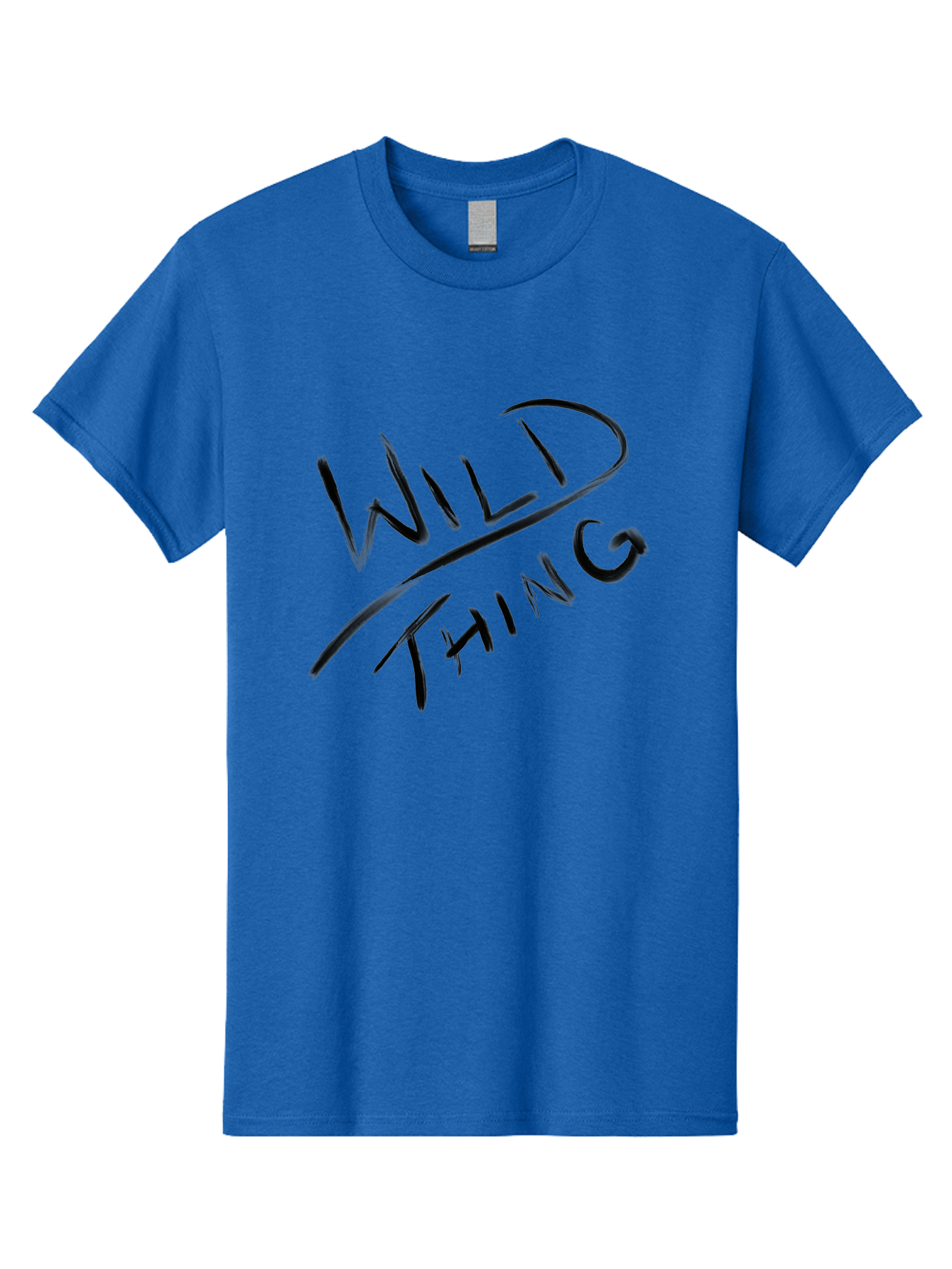 Wild-Thing Men'S Graphic Tee, 100% Cotton, Comfortable Casual Summer Wear, Machine Washable, Wild Thing, Bold Typography, Black Text, Diagonal Text, Handwritten Font, Modern Design, Edgy Style, Graphic Text -  Aaa139