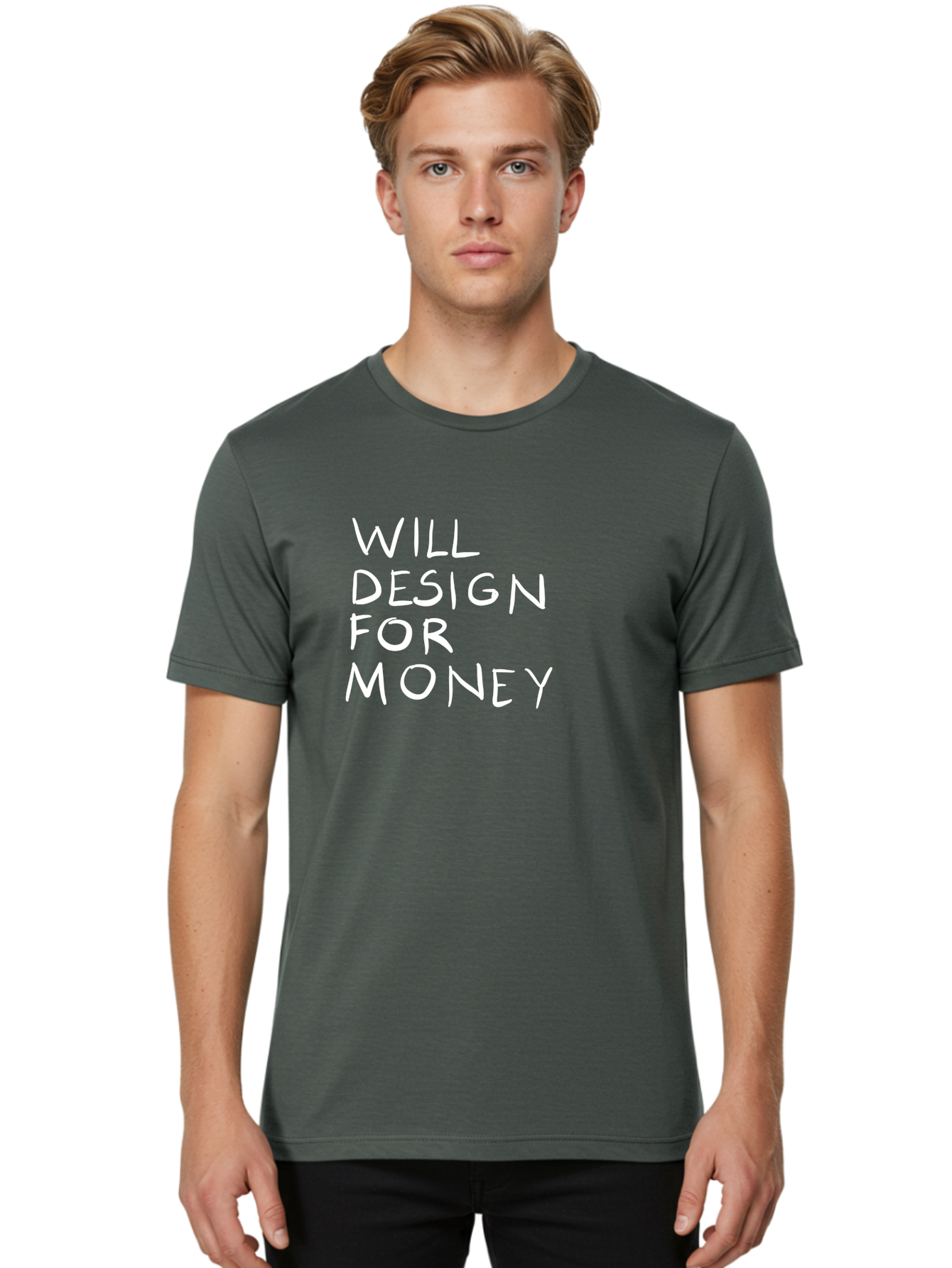 Will-Design-For-Money Men'S Graphic Tee, 100% Cotton, Comfortable Casual Summer Wear, Machine Washable, Graphic Design Services, Freelance Designer, Design For Hire, Money Making Opportunities, Professional Design Solutions, Custom Graphics -  Aaa140