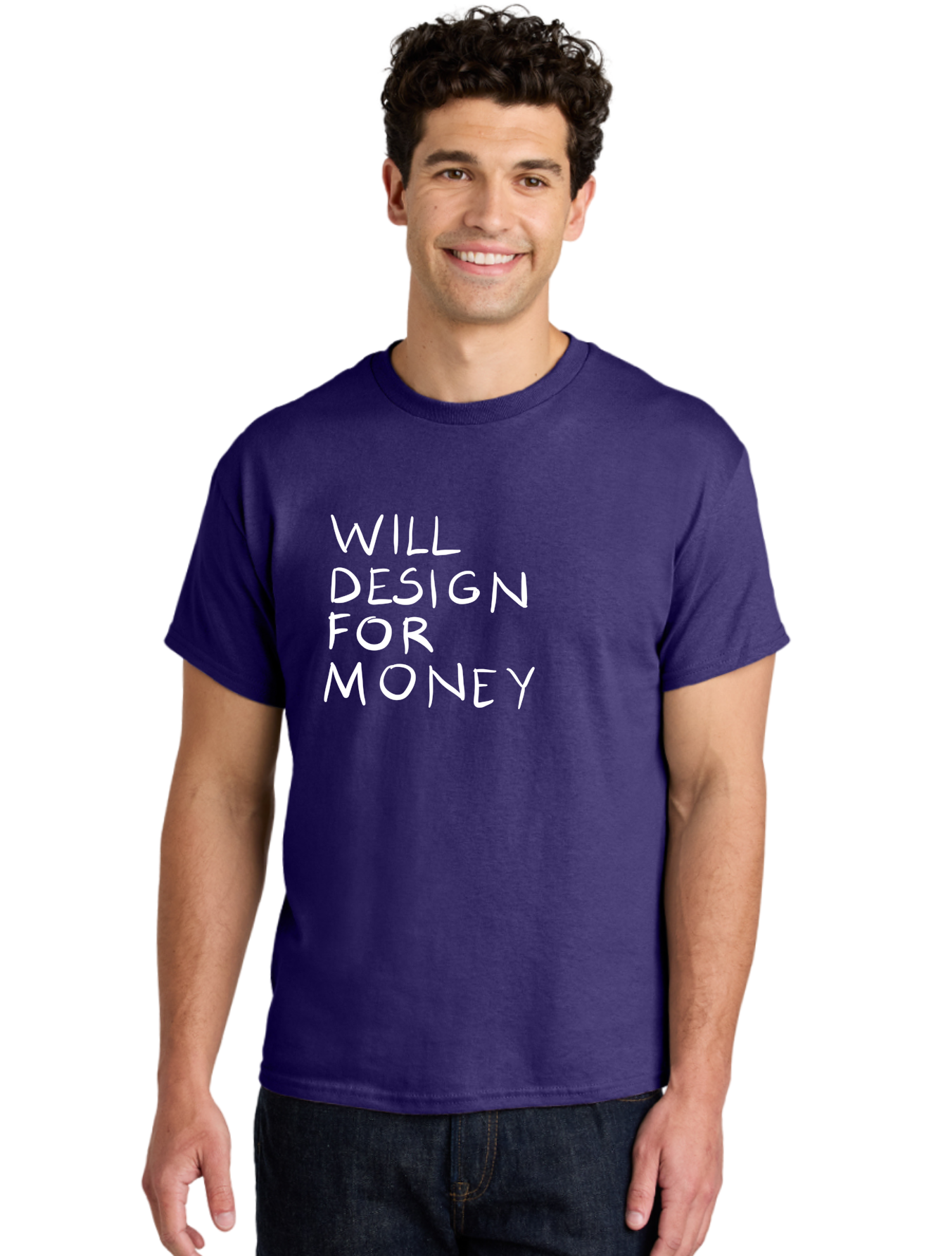 Will-Design-For-Money Men'S Graphic Tee, 100% Cotton, Comfortable Casual Summer Wear, Machine Washable, Graphic Design Services, Freelance Designer, Design For Hire, Money Making Opportunities, Professional Design Solutions, Custom Graphics -  Aaa140