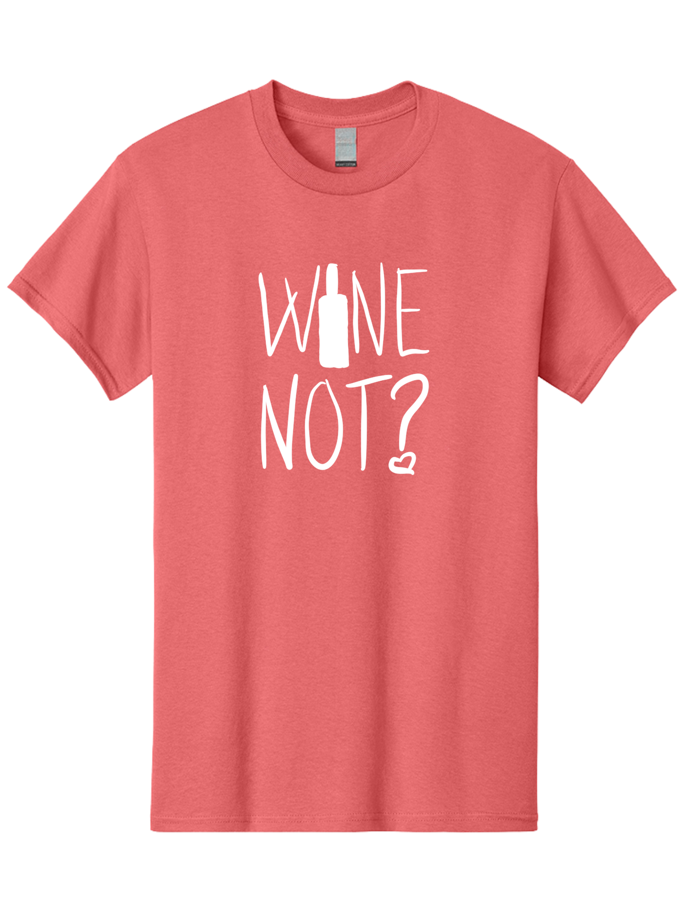 Wine-Not Men'S Graphic Tee, 100% Cotton, Comfortable Casual Summer Wear, Machine Washable, Wine Bottle, Playful Message, Witty Phrase, Wine Pun, Heart Symbol, Wine Lover, Funny Quote -  Aaa141
