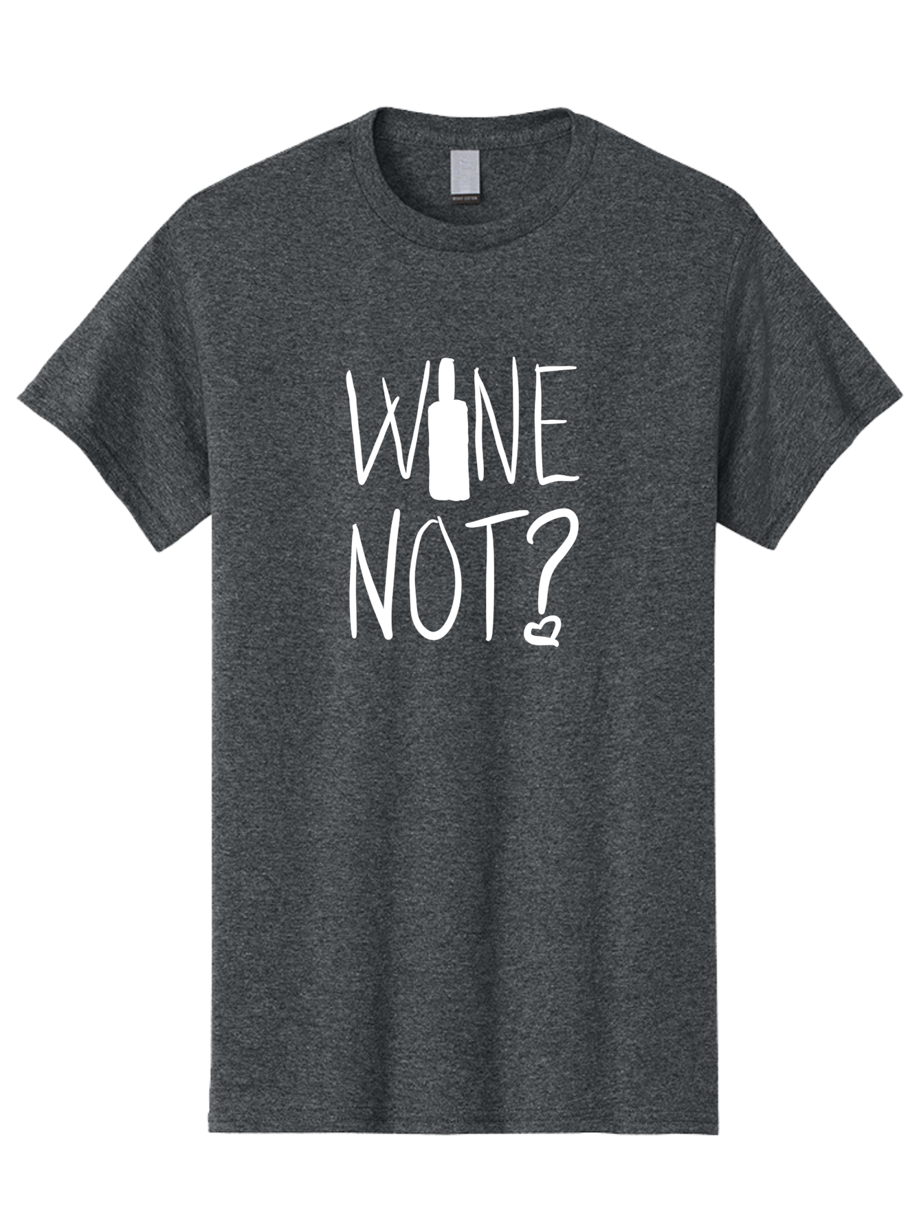 Wine-Not Men'S Graphic Tee, 100% Cotton, Comfortable Casual Summer Wear, Machine Washable, Wine Bottle, Playful Message, Witty Phrase, Wine Pun, Heart Symbol, Wine Lover, Funny Quote -  Aaa141