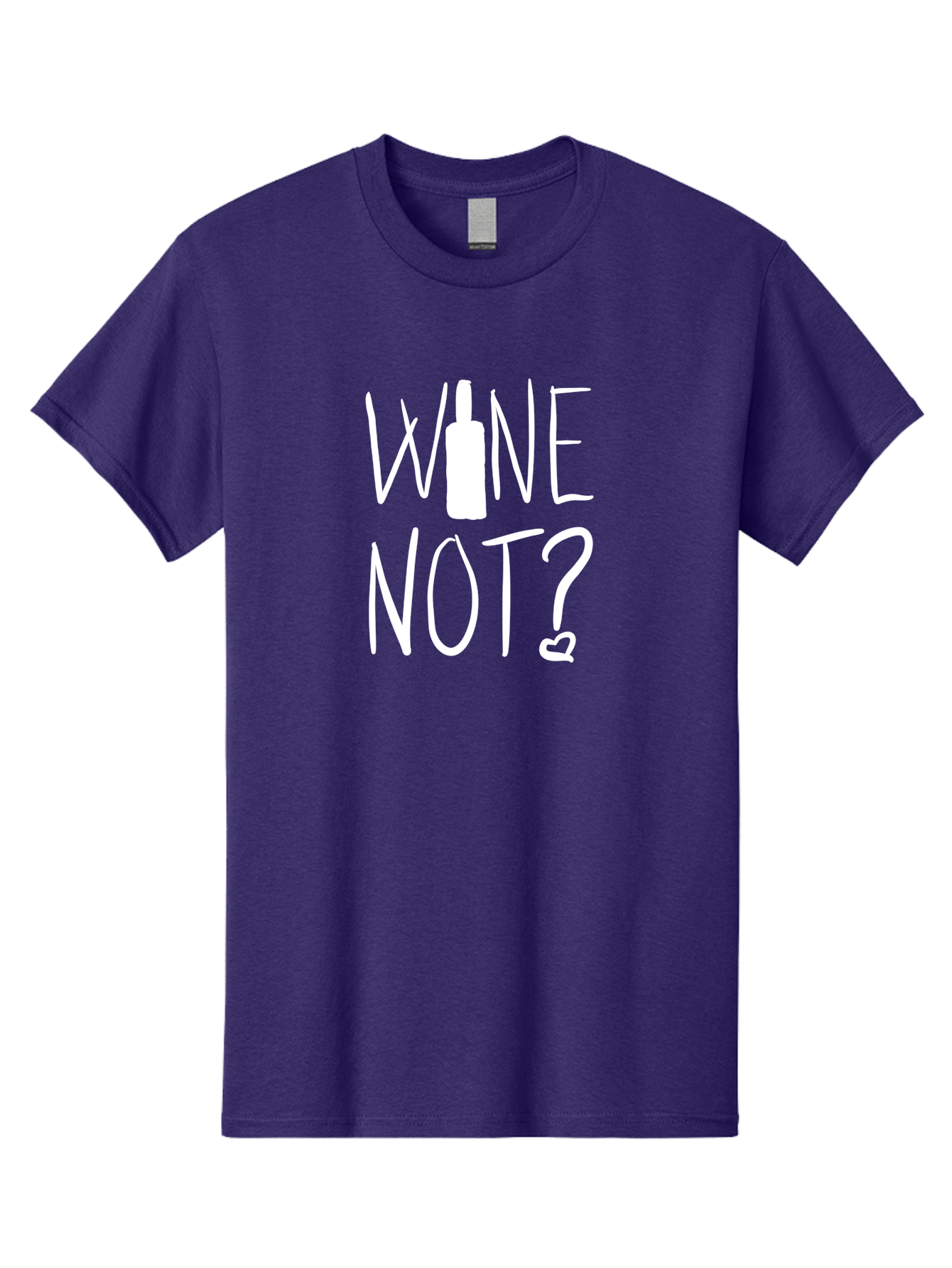 Wine-Not Men'S Graphic Tee, 100% Cotton, Comfortable Casual Summer Wear, Machine Washable, Wine Bottle, Playful Message, Witty Phrase, Wine Pun, Heart Symbol, Wine Lover, Funny Quote -  Aaa141