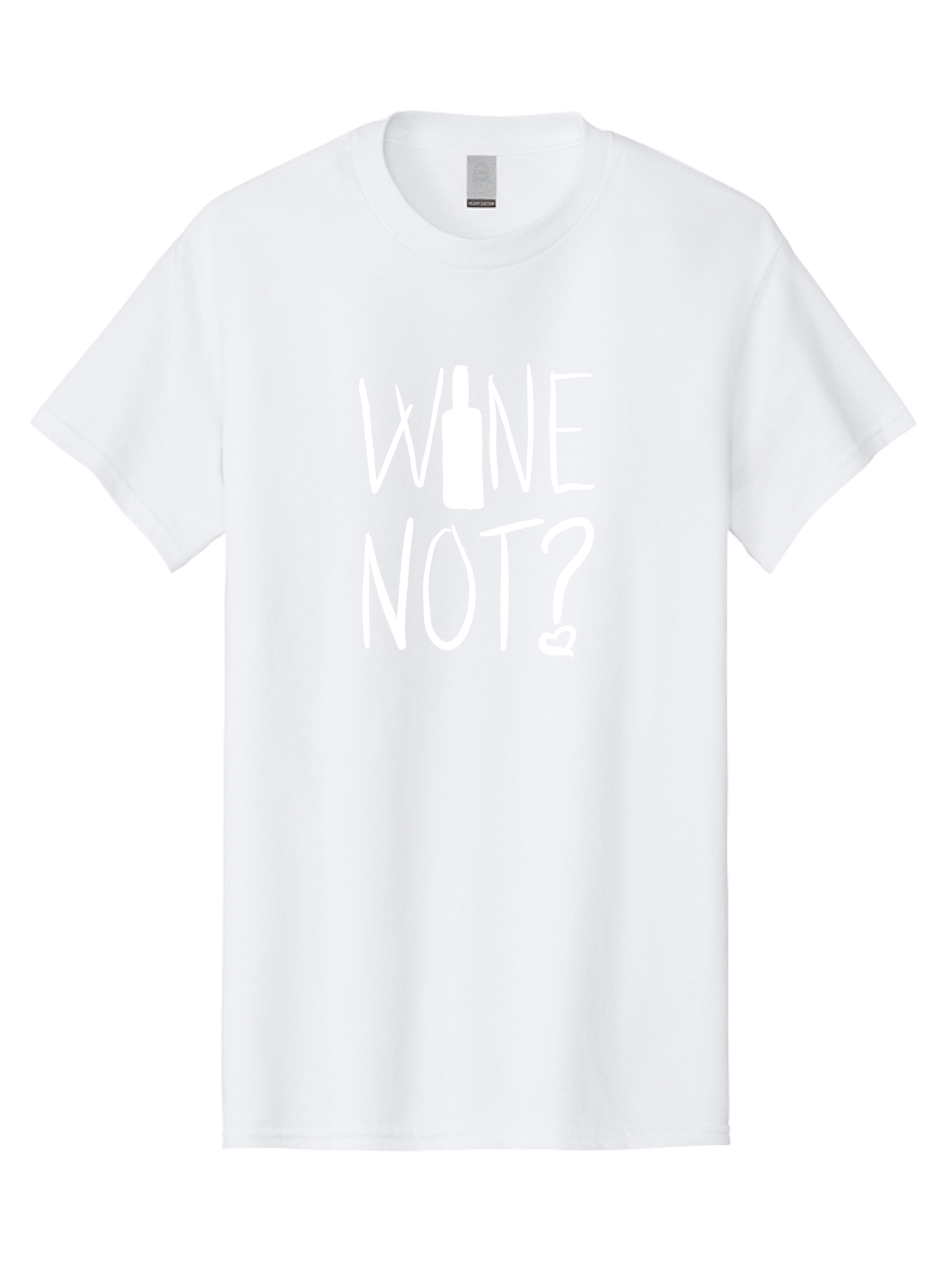 Wine-Not Men'S Graphic Tee, 100% Cotton, Comfortable Casual Summer Wear, Machine Washable, Wine Bottle, Playful Message, Witty Phrase, Wine Pun, Heart Symbol, Wine Lover, Funny Quote -  Aaa141