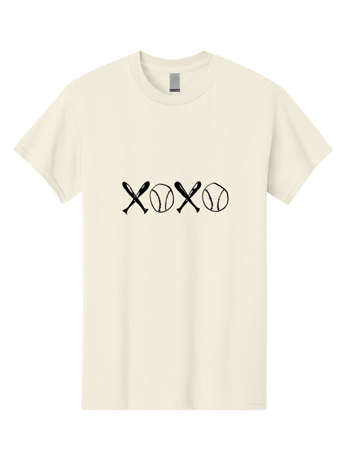 Xoxo-Baseball-Bats Men'S Graphic Tee, 100% Cotton, Comfortable Casual Summer Wear, Machine Washable, Baseball Bats And Balls Forming Xoxo Pattern, Love For Baseball, Sports-Themed Design, Unique Art, Baseball-Inspired, Love Expression -  Aaa145