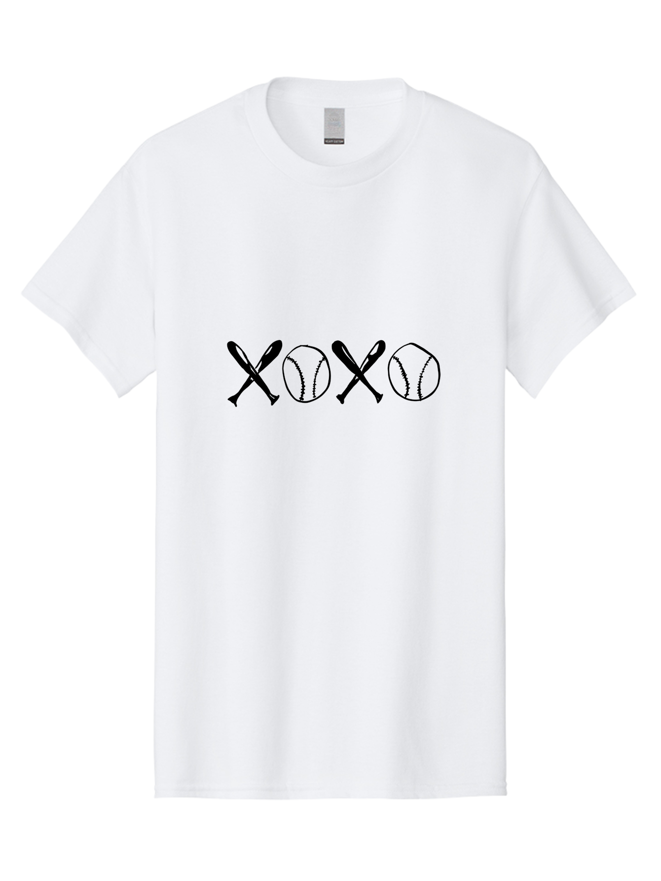Xoxo-Baseball-Bats Men'S Graphic Tee, 100% Cotton, Comfortable Casual Summer Wear, Machine Washable, Baseball Bats And Balls Forming Xoxo Pattern, Love For Baseball, Sports-Themed Design, Unique Art, Baseball-Inspired, Love Expression -  Aaa145
