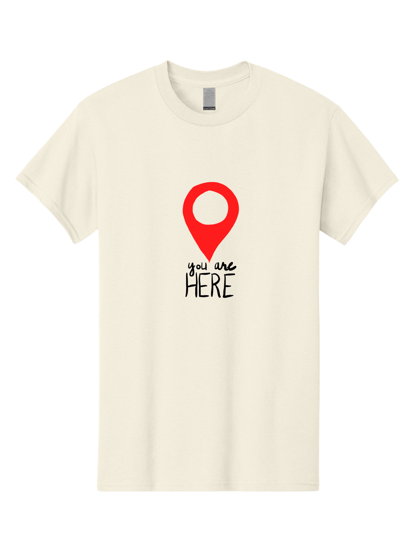 map pin, location marker, navigation symbol, GPS indicator, direction pointer, red icon, black text, you are HERE sign