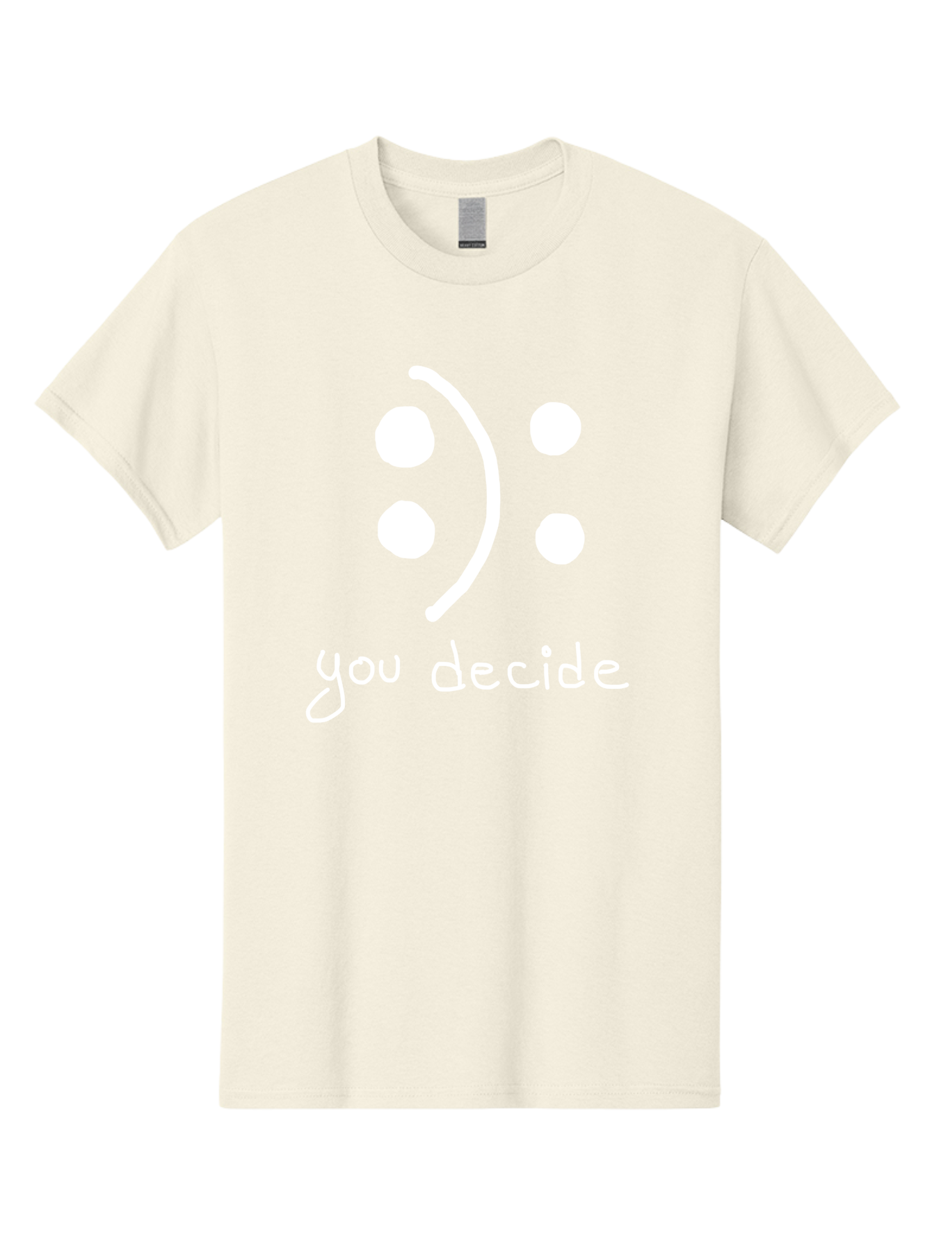 You-Decide Men'S Graphic Tee, 100% Cotton, Comfortable Casual Summer Wear, Machine Washable, Smiley Face, Emoticon, Decision Making, Positive Vibes, Empowerment, Choice, Freedom, Happiness, Optimism -  Aaa149