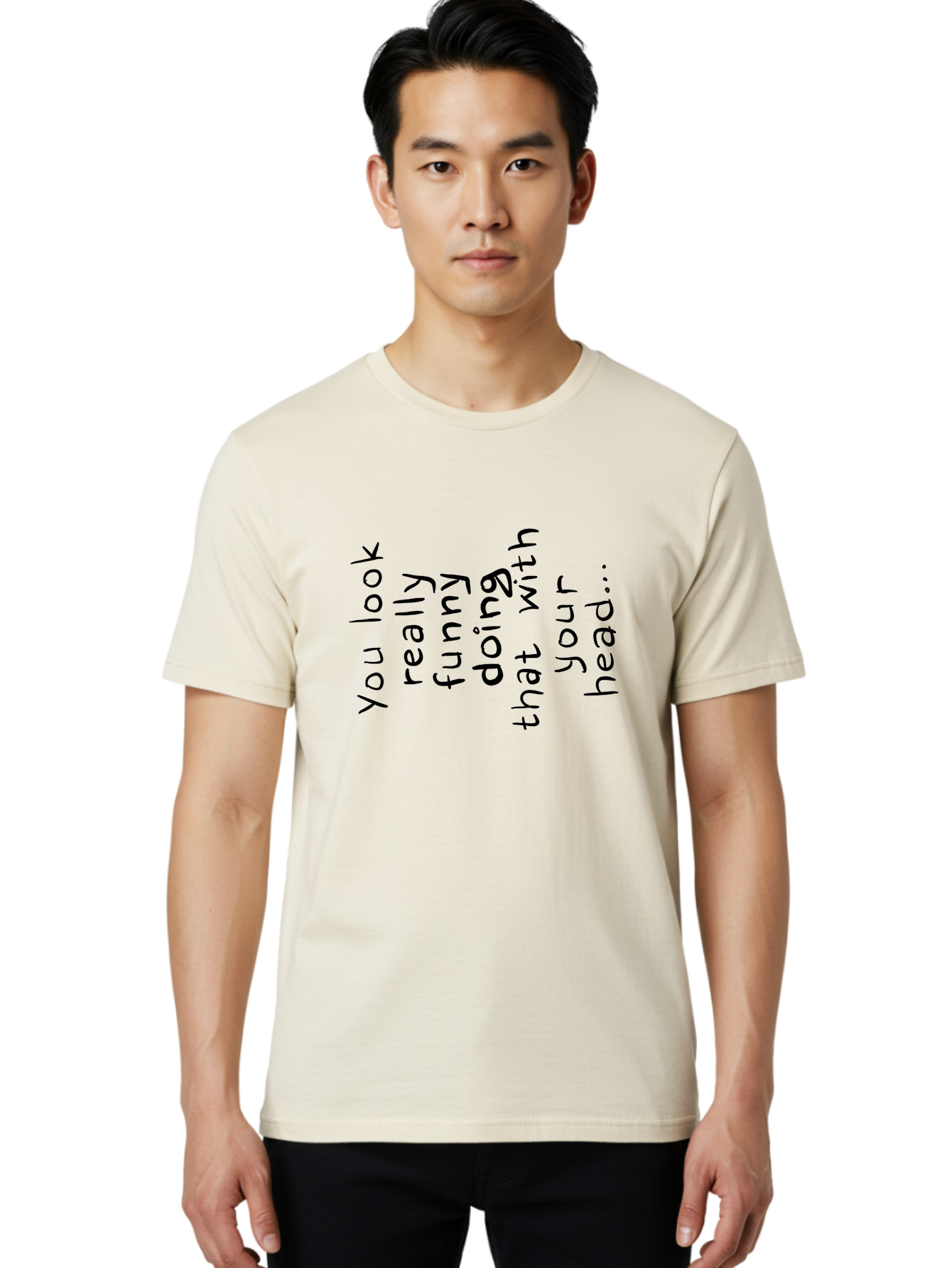 You-Look-Really-Funny Men'S Graphic Tee, 100% Cotton, Comfortable Casual Summer Wear, Machine Washable, Funny Quote, Humorous Saying, Quirky Phrase, Playful Humor, Amusing Text, Clever Quip, Witty Remark -  Aaa150